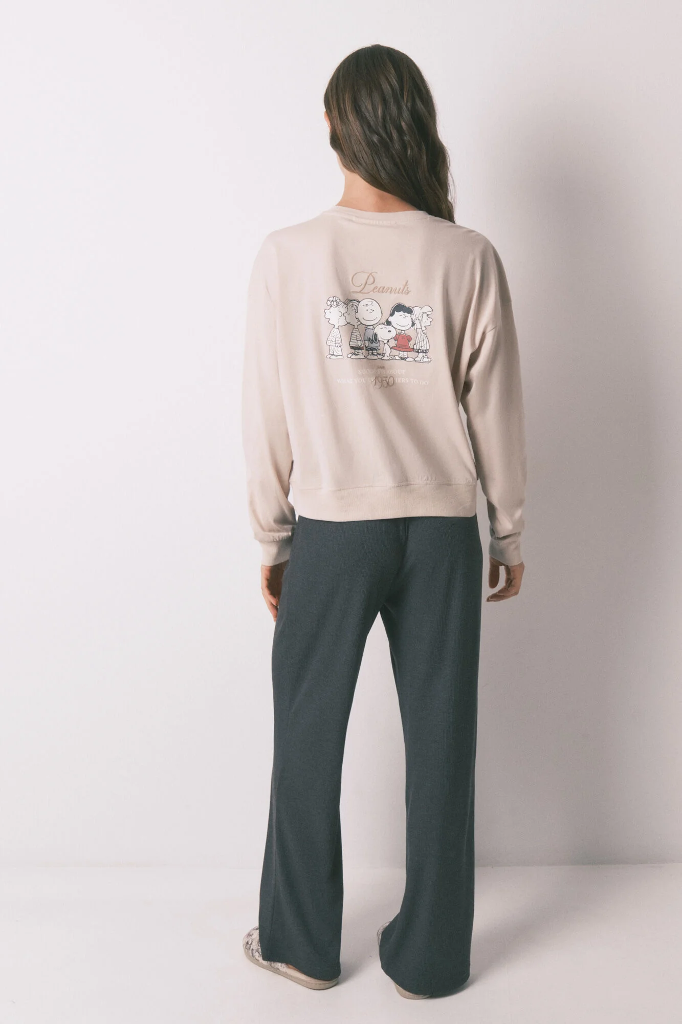 100% cotton beige Snoopy long pyjamas - Image 4