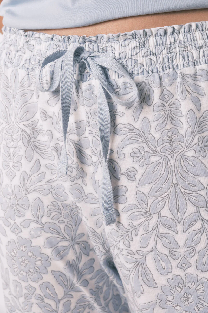 100% cotton blue floral print pyjamas - Image 4