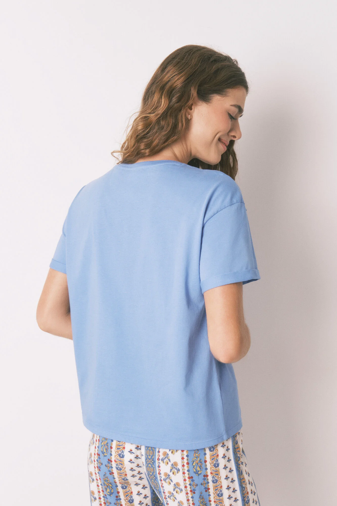 100% cotton blue T-shirt - Image 2