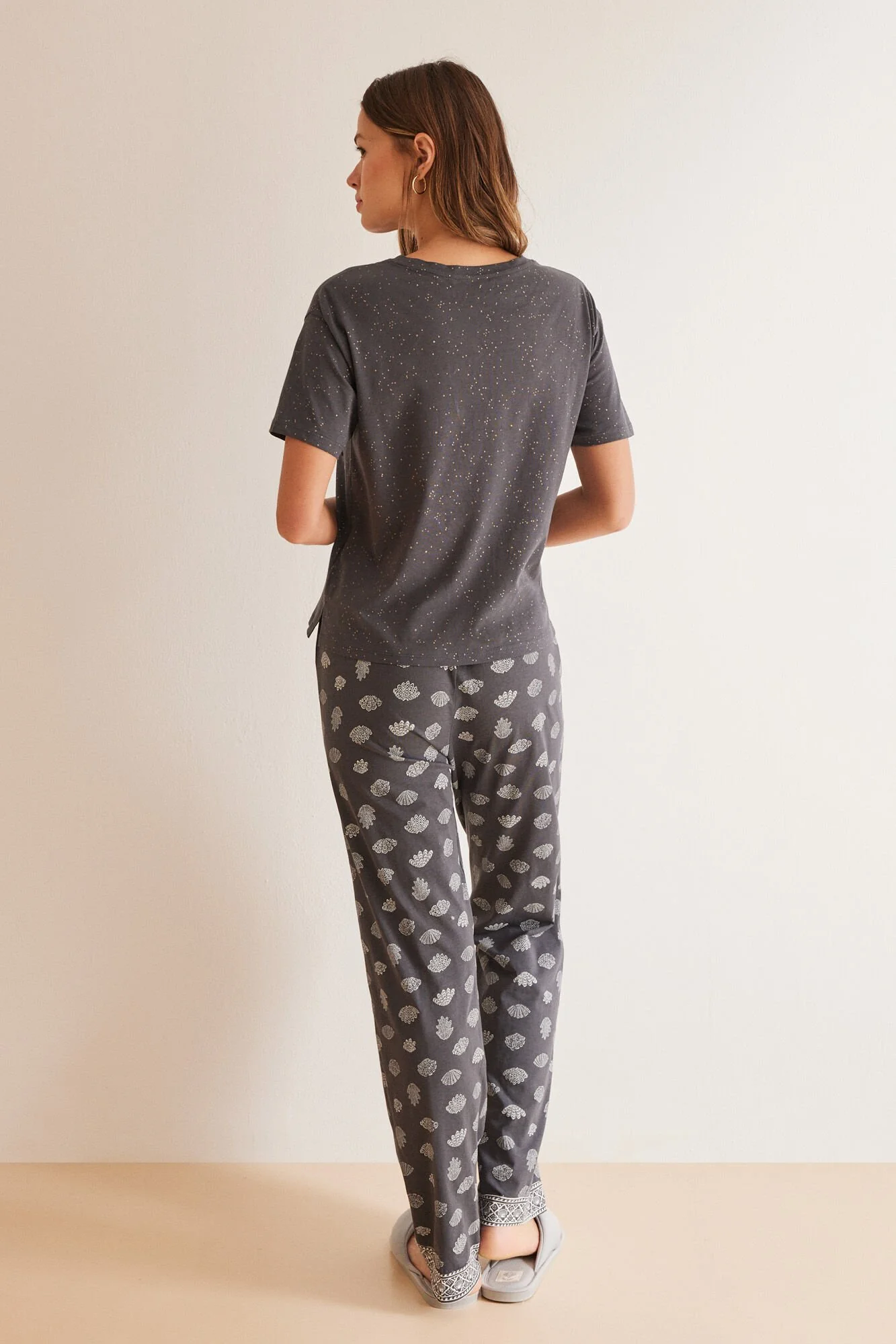 Long 100% cotton shell grey pyjamas - Image 5
