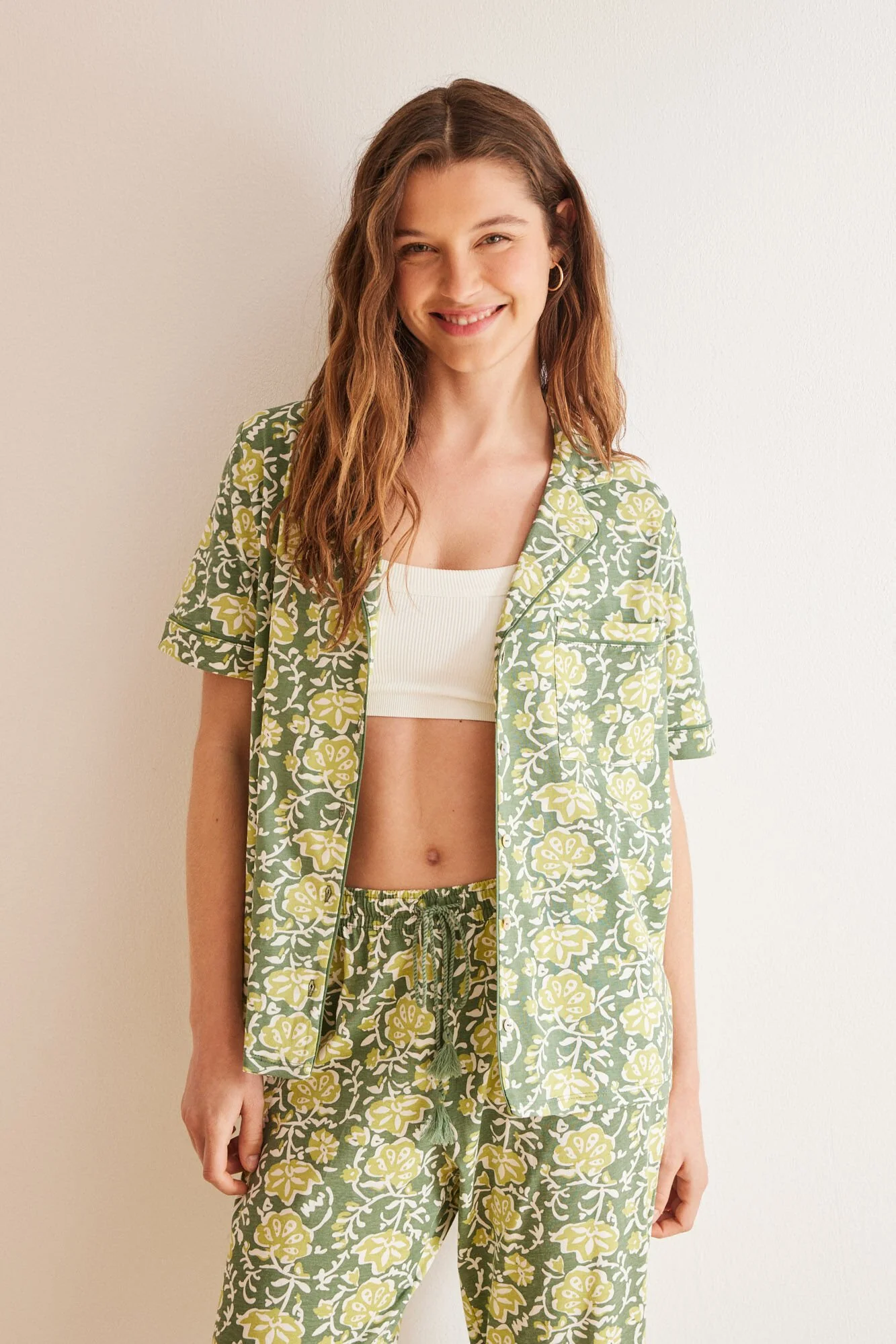 Floral 100% cotton classic pyjamas