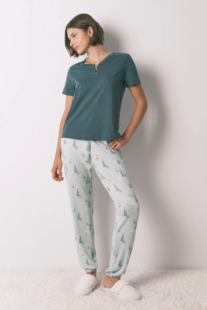 100% cotton green short sleeve T-shirt - Image 2