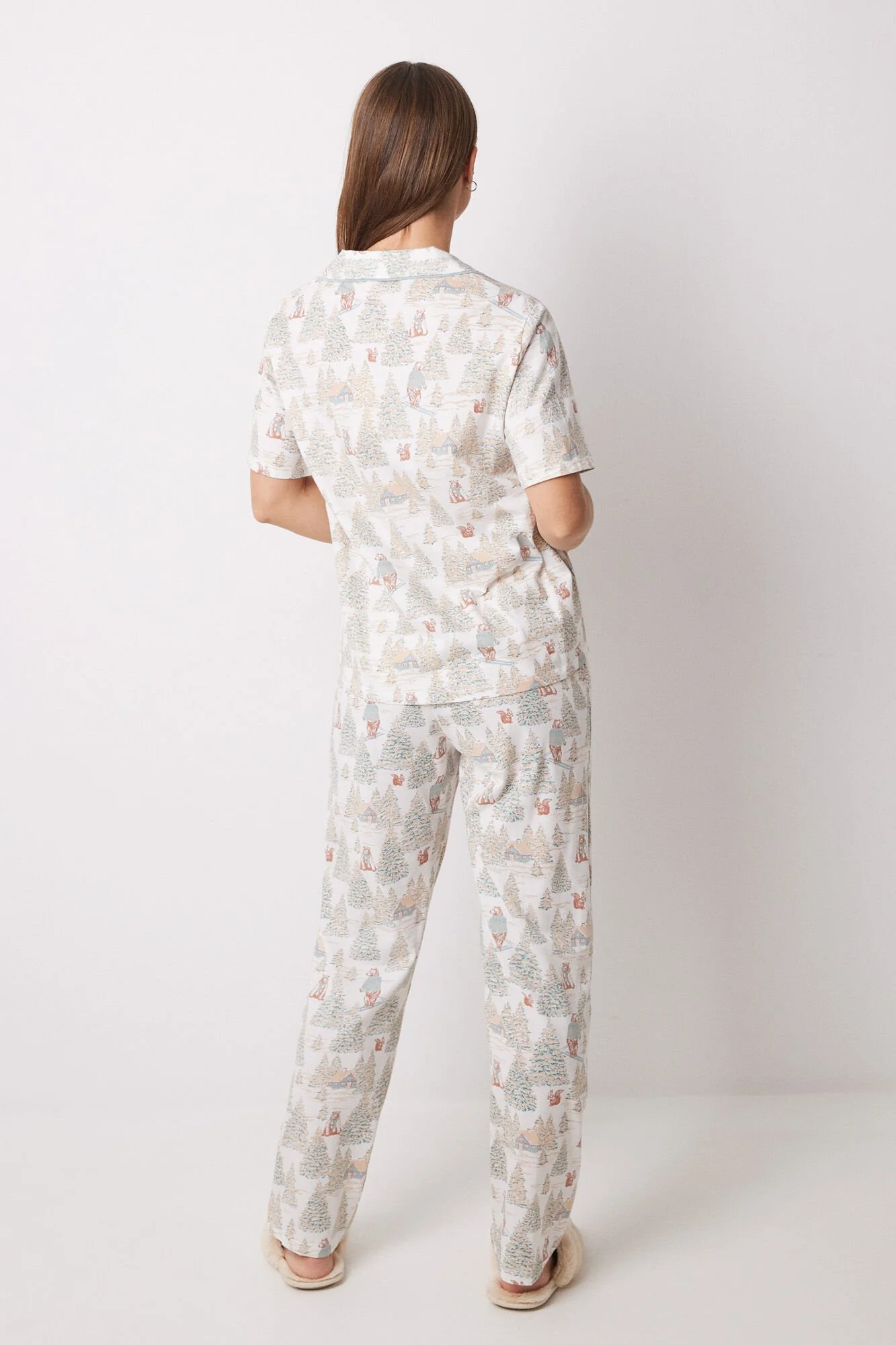 100% cotton grey Christmas shirt pajamas - Image 3