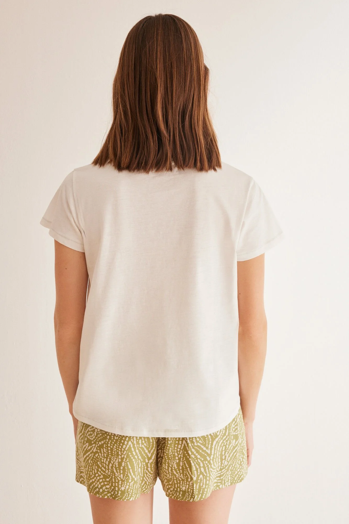 White slub 100% cotton T-shirt - Image 2