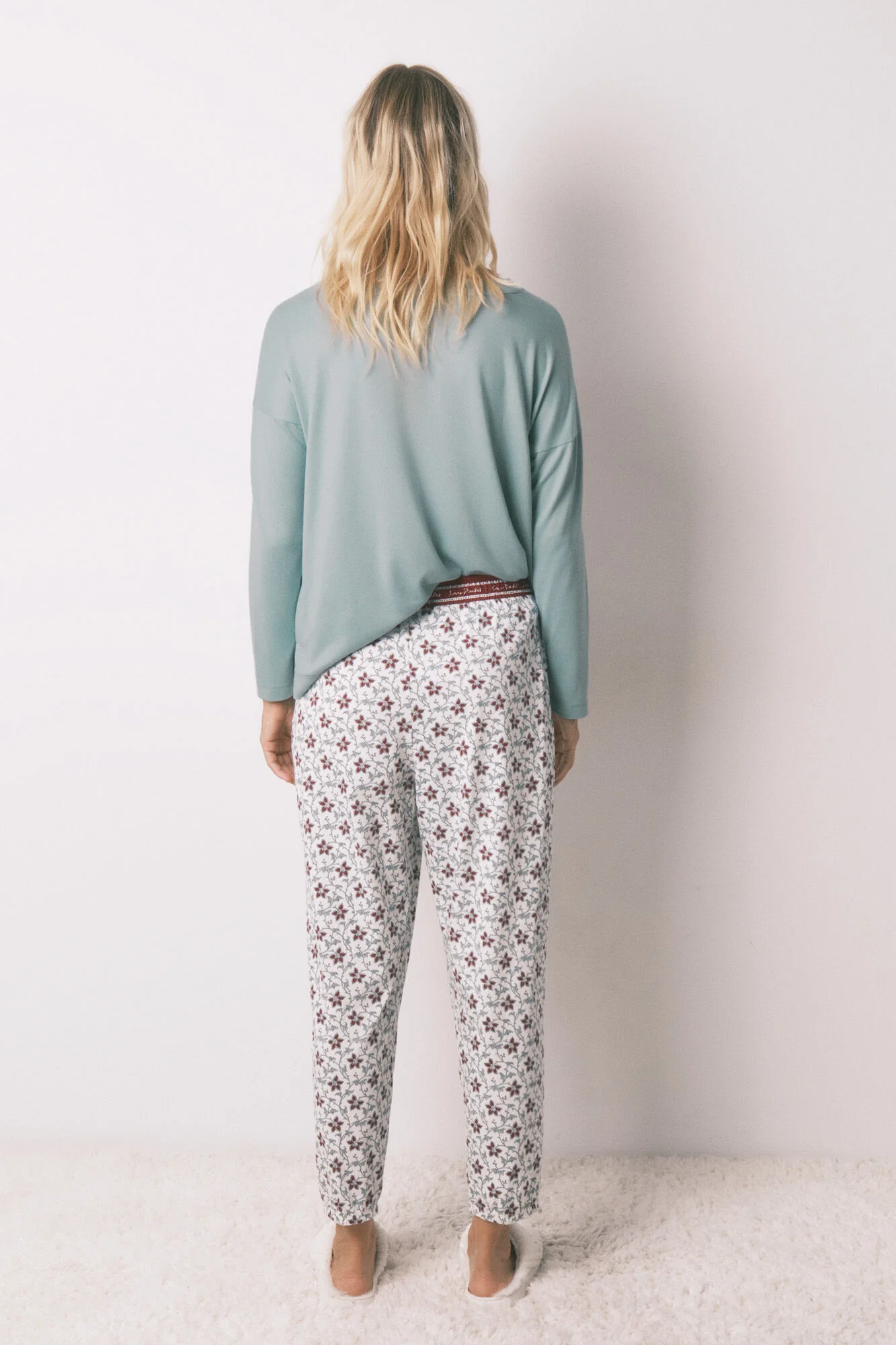 100% cotton long trouser with floral print - Image 4