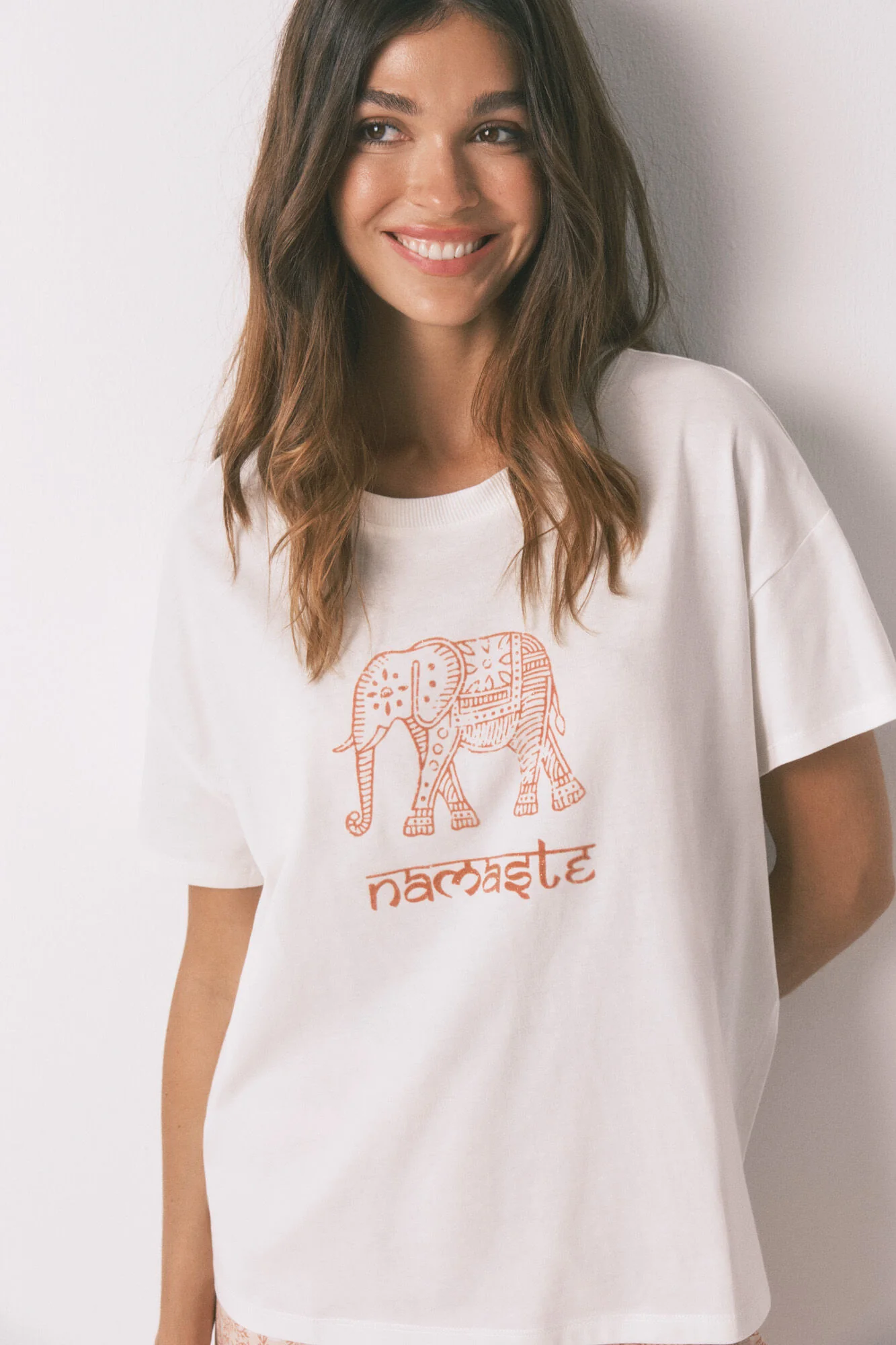 100% cotton "Namaste" white T-shirt - Image 4