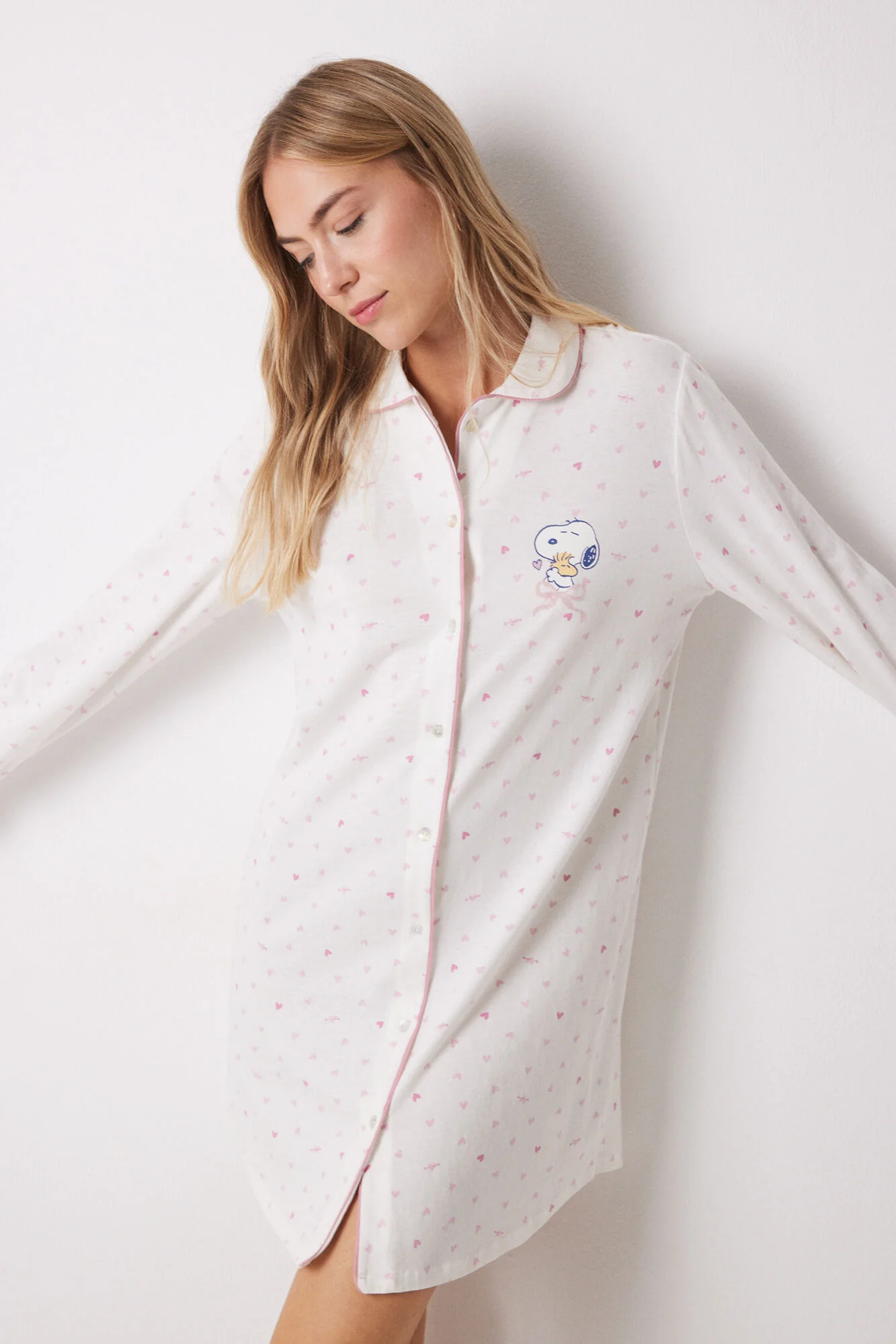 100% cotton nightgown with pink hearts - Image 3