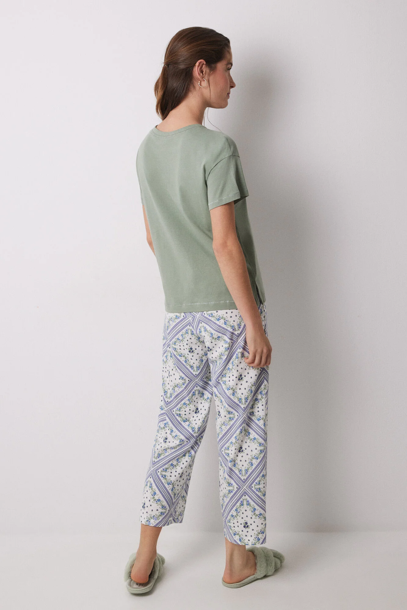 100% cotton pajamas with scarf print - Image 2