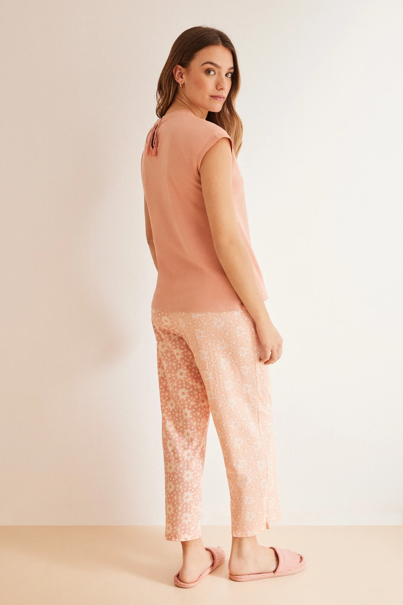 100% Cotton Pink Capri Pyjamas - Image 2