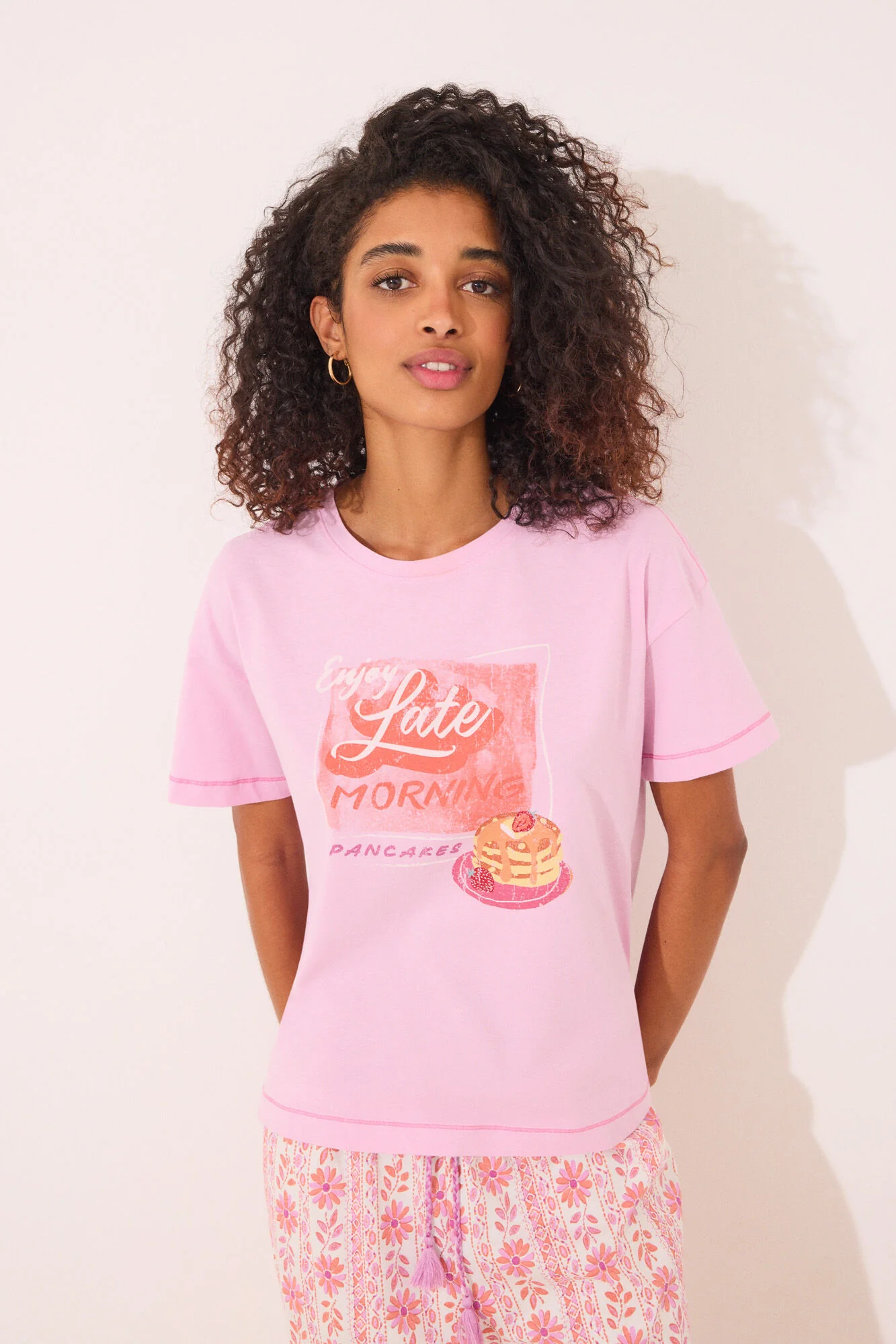 100% cotton pink short sleeve T-shirt - Image 2