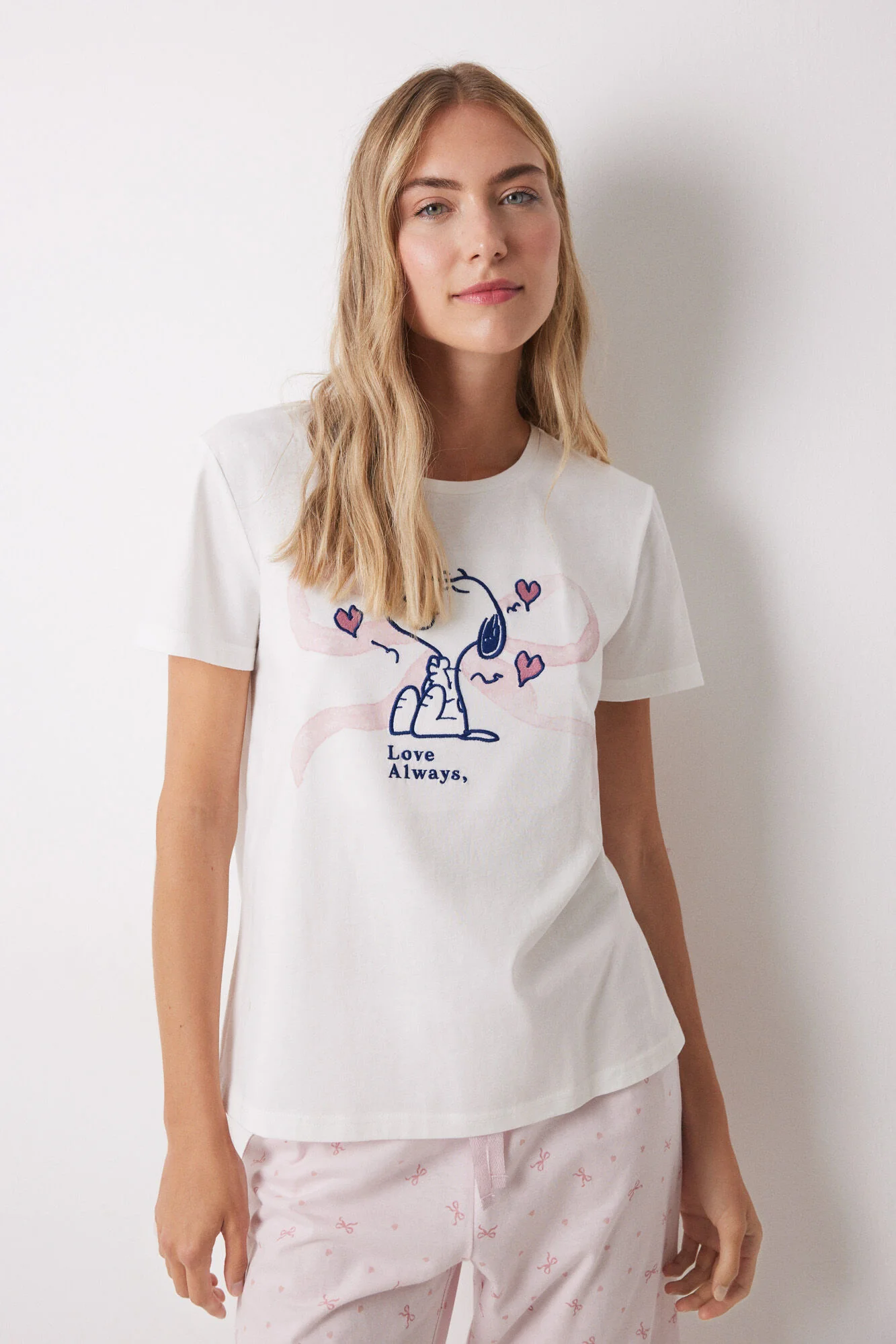 100% cotton white and pink Capri pajamas - Image 3