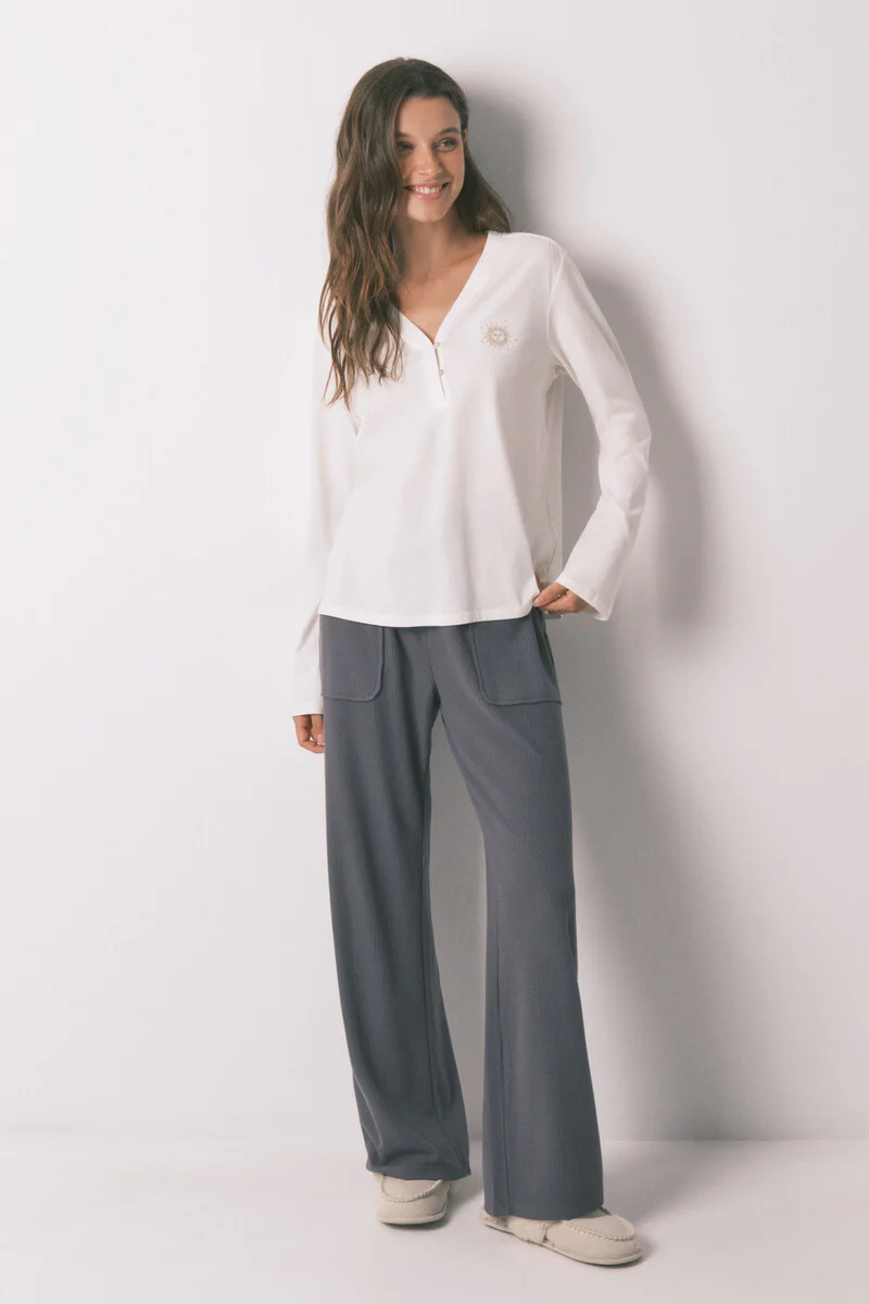 100% cotton white long sleeve T-shirt - Image 4
