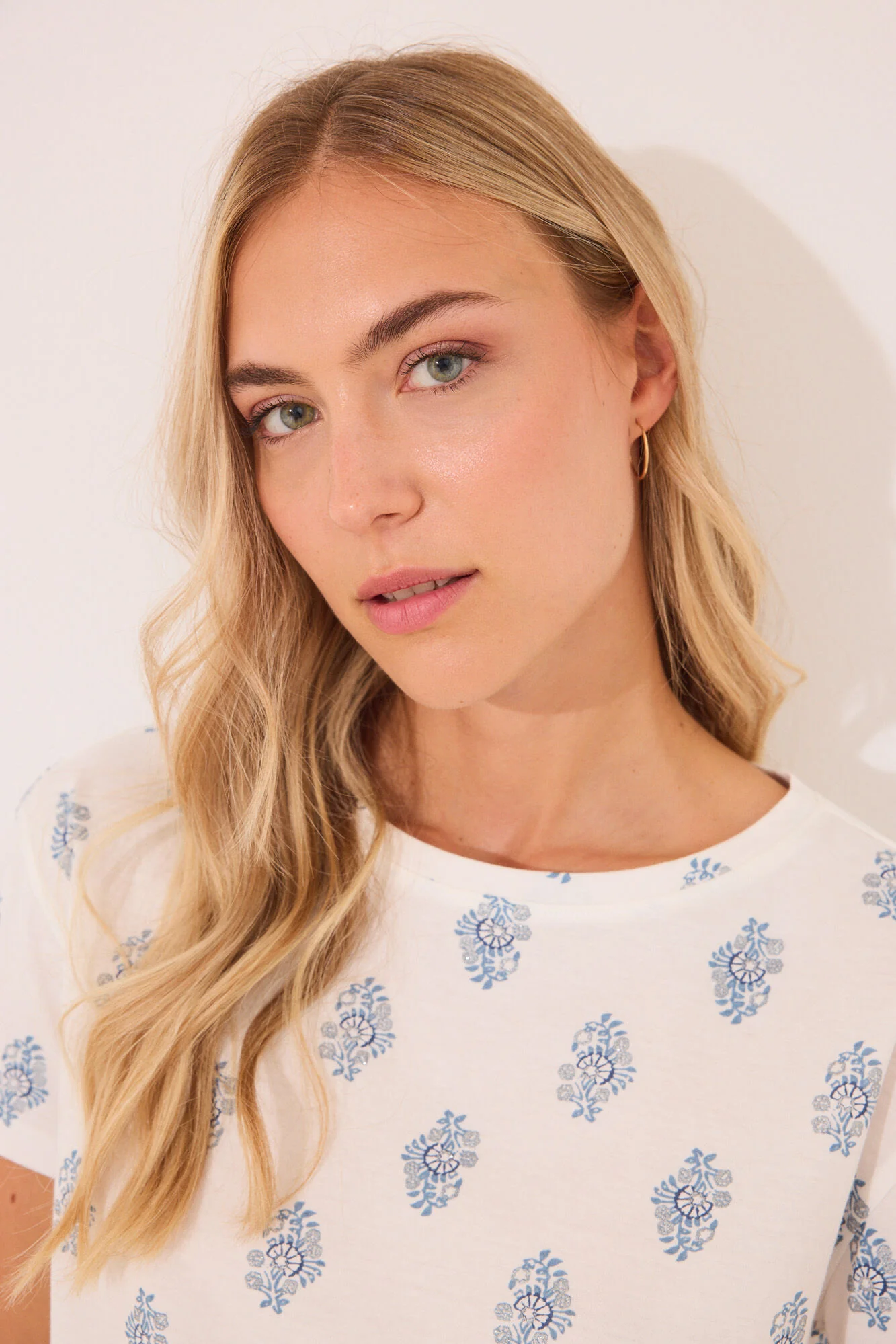 100% cotton white paisley long pyjamas - Image 4