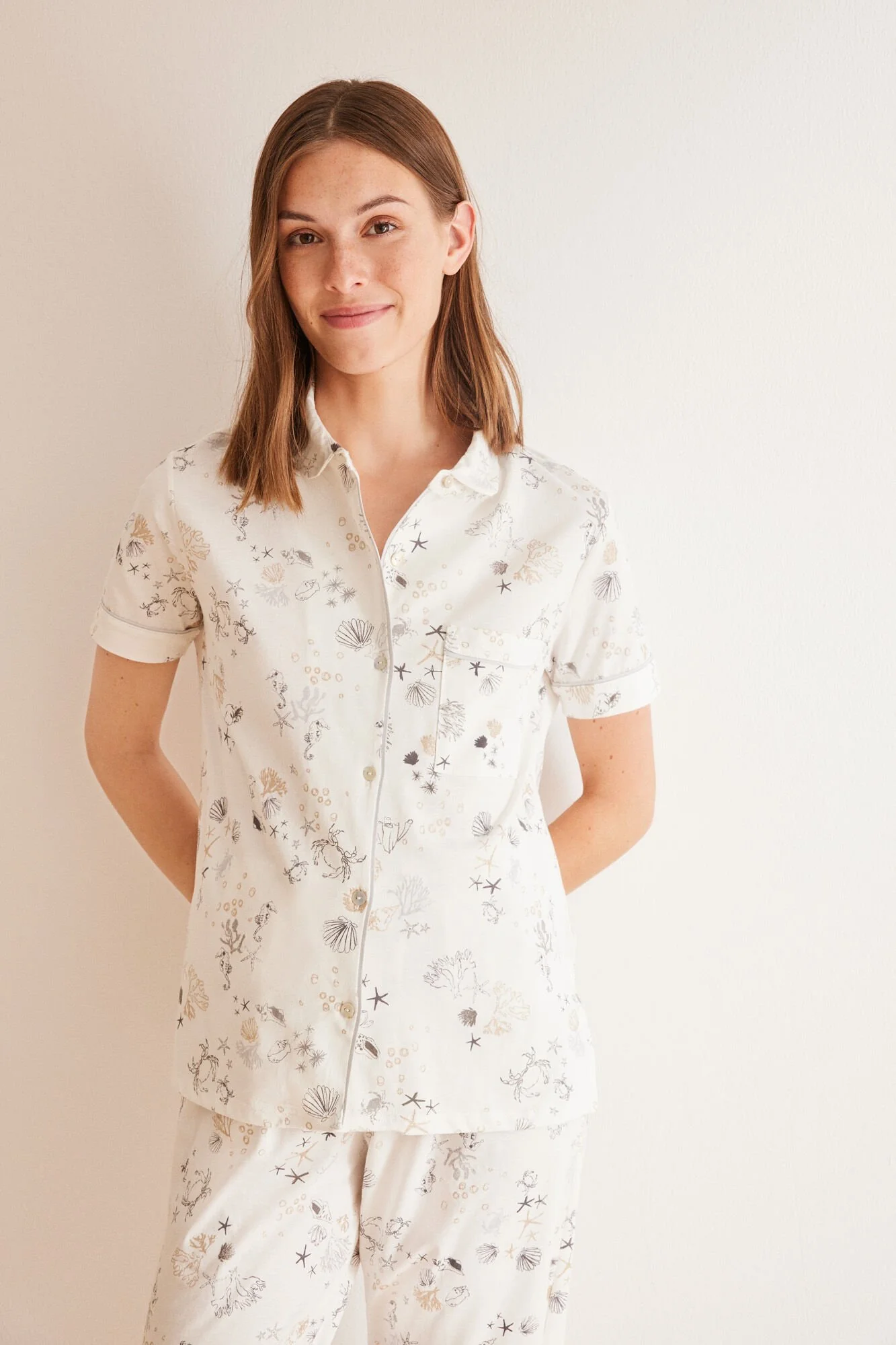Classic long 100% cotton sea pyjamas