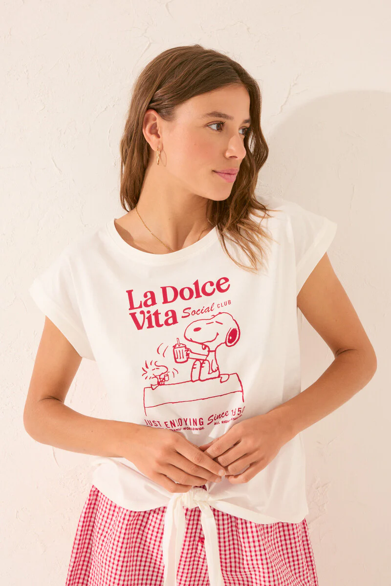 100% cotton white Snoopy short sleeve T-shirt - Image 3
