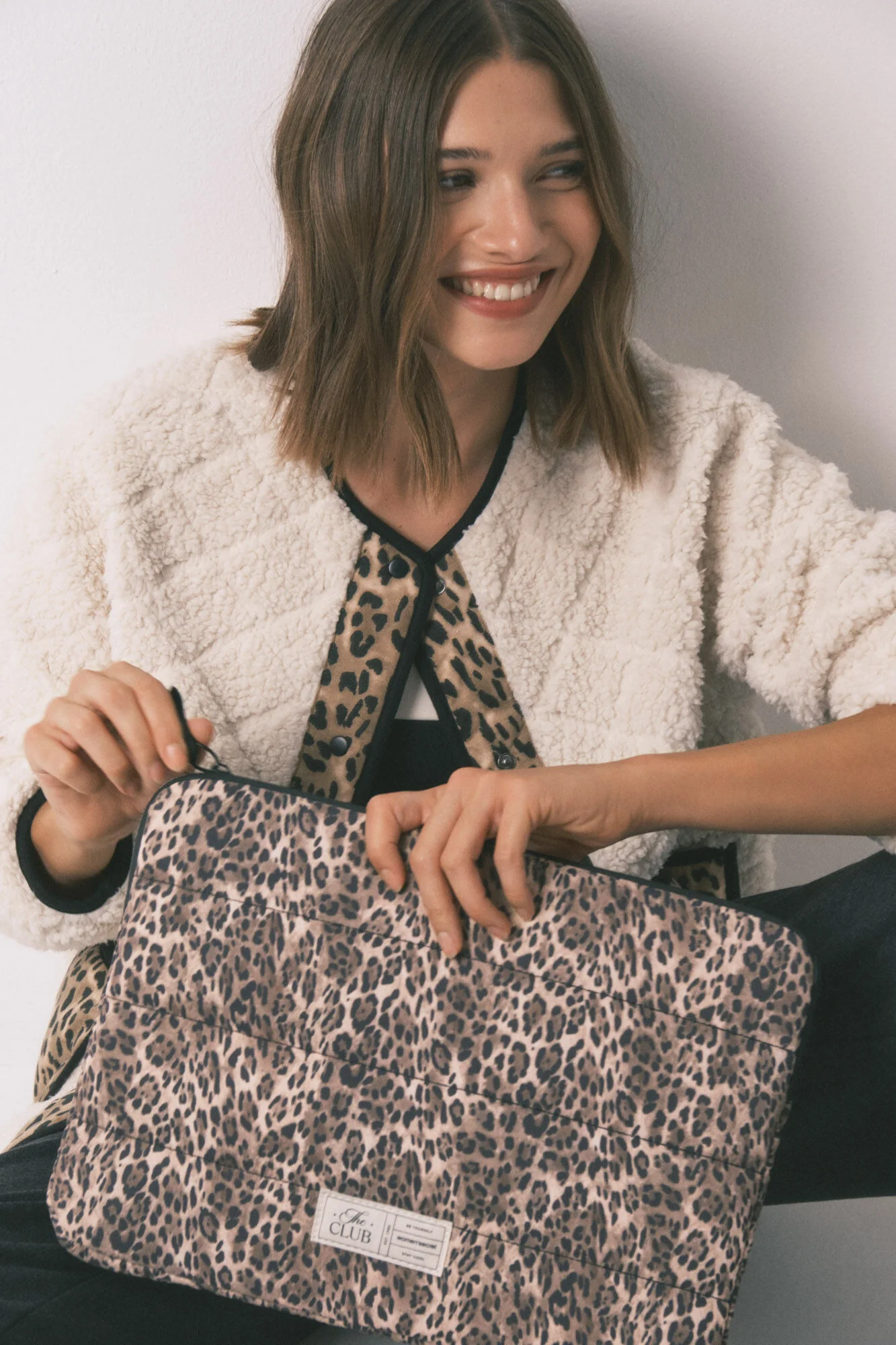Animal print nylon computer case