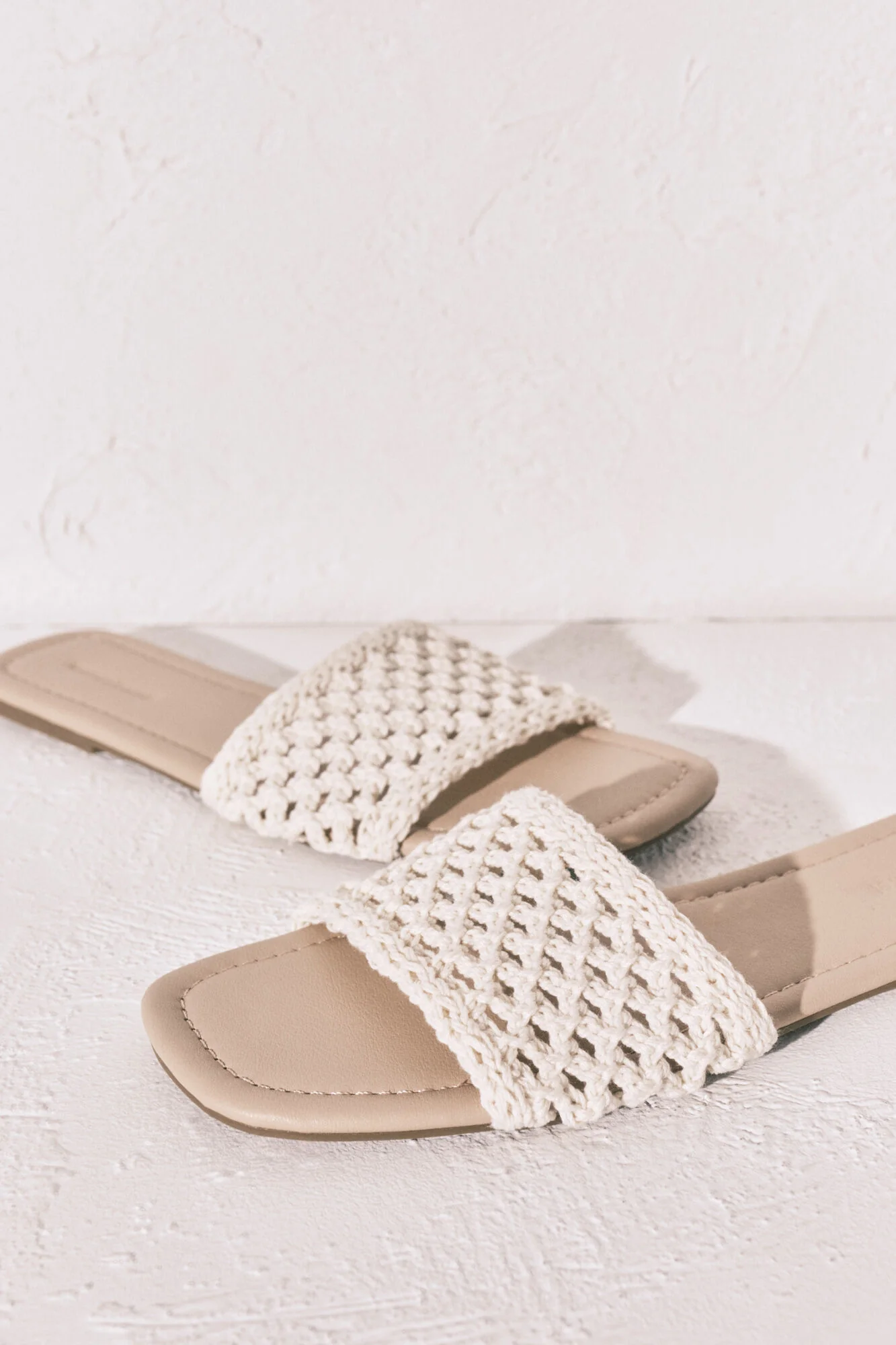 Beige crochet sandal