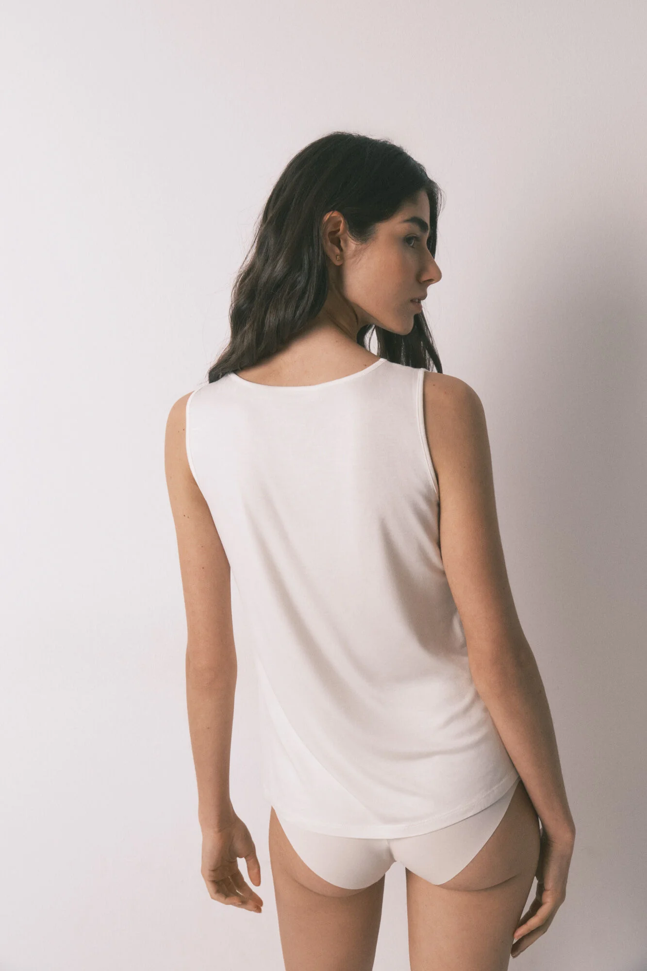 Beige jersey-knit super soft T-shirt - Image 2