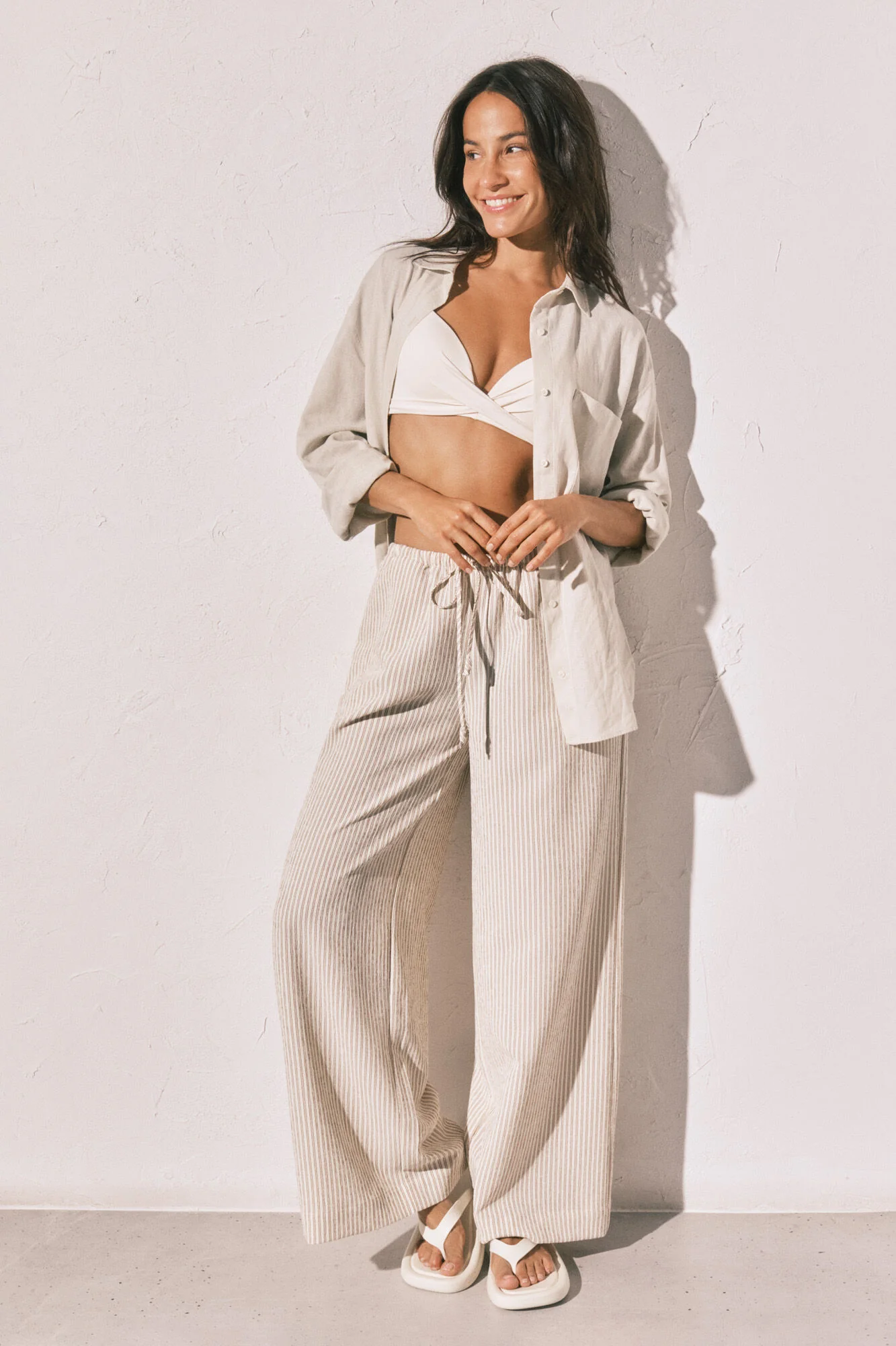 Beige long trousers - Image 3