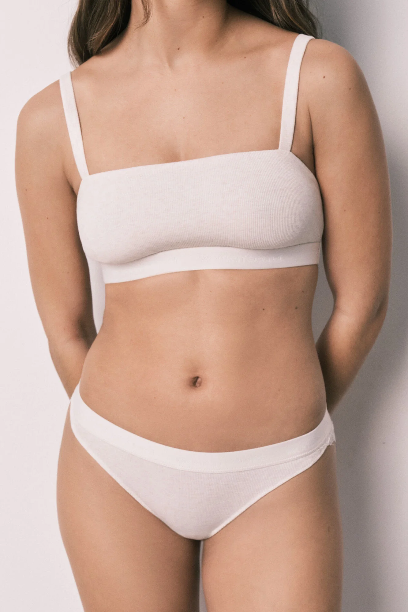 Beige ribbed cotton classic panty - Image 3