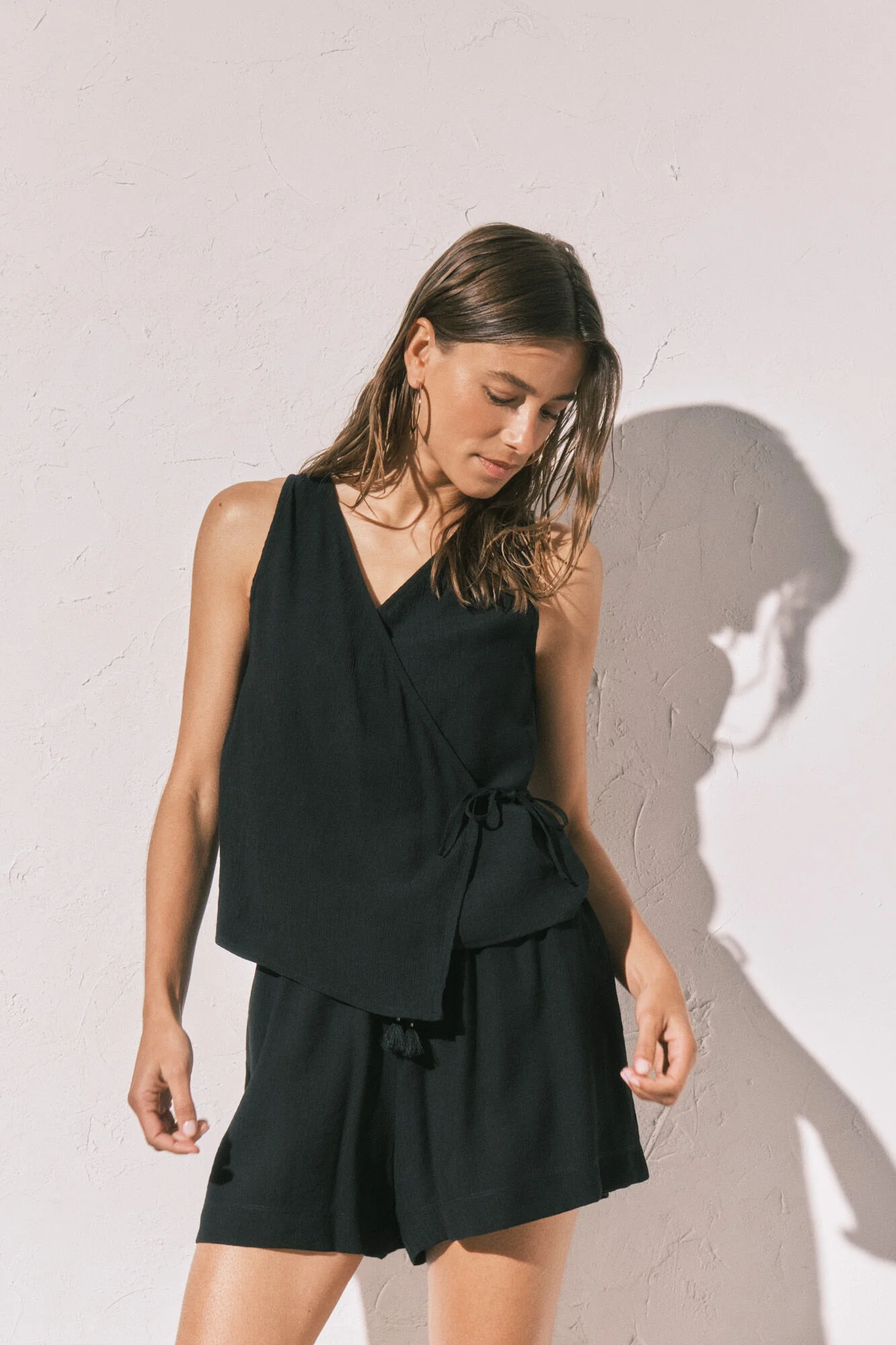 Black gilet and short set - Image 3