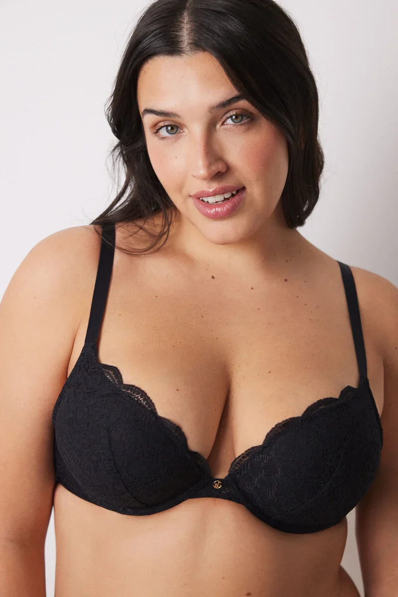GORGEOUS Black push up effect bra - Image 4