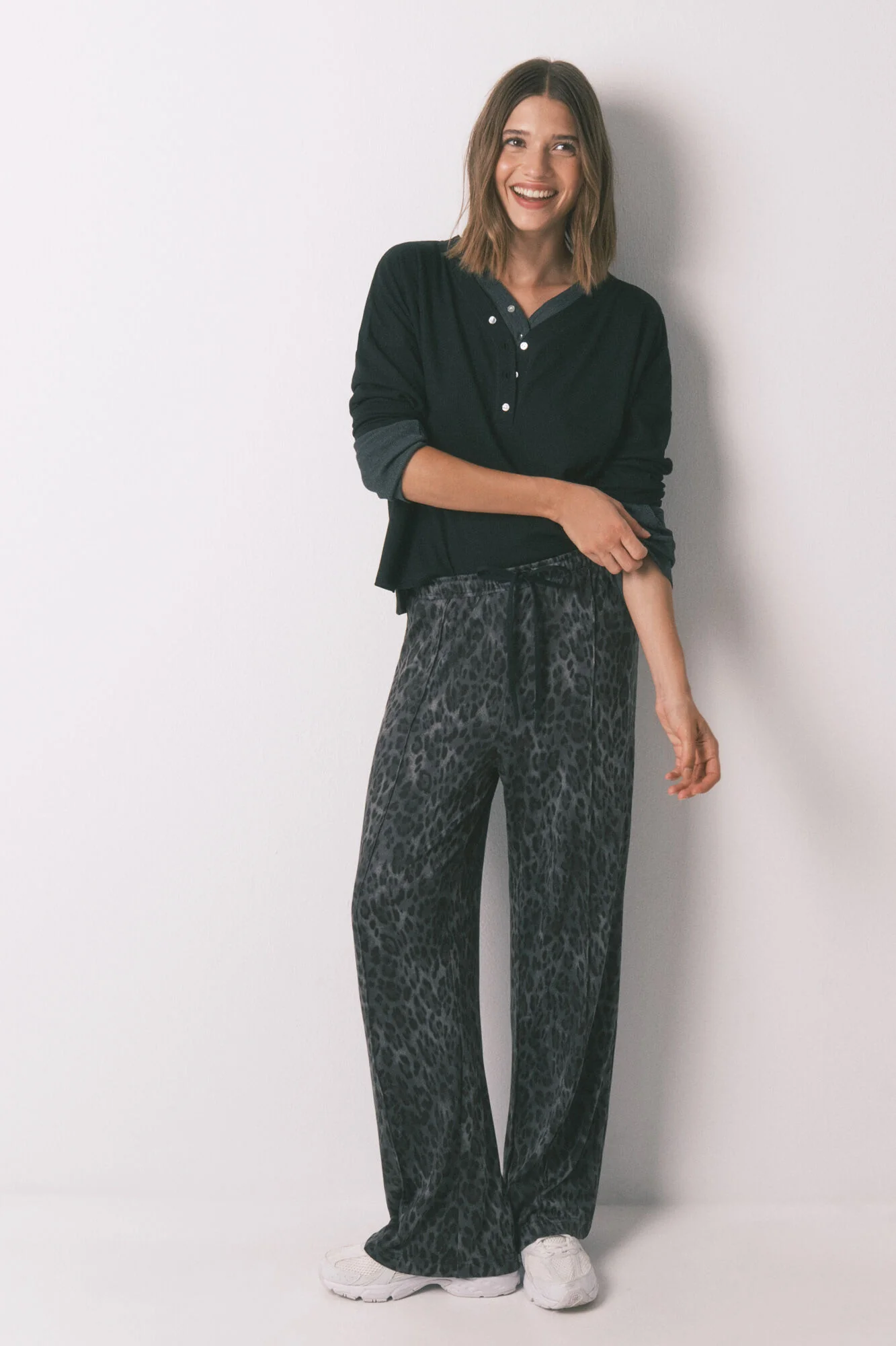 Black waffle long sleeve T-shirt - Image 5