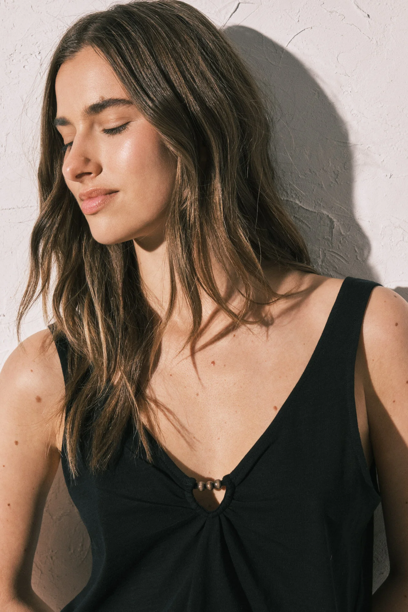 Black wide strap vest top - Image 2
