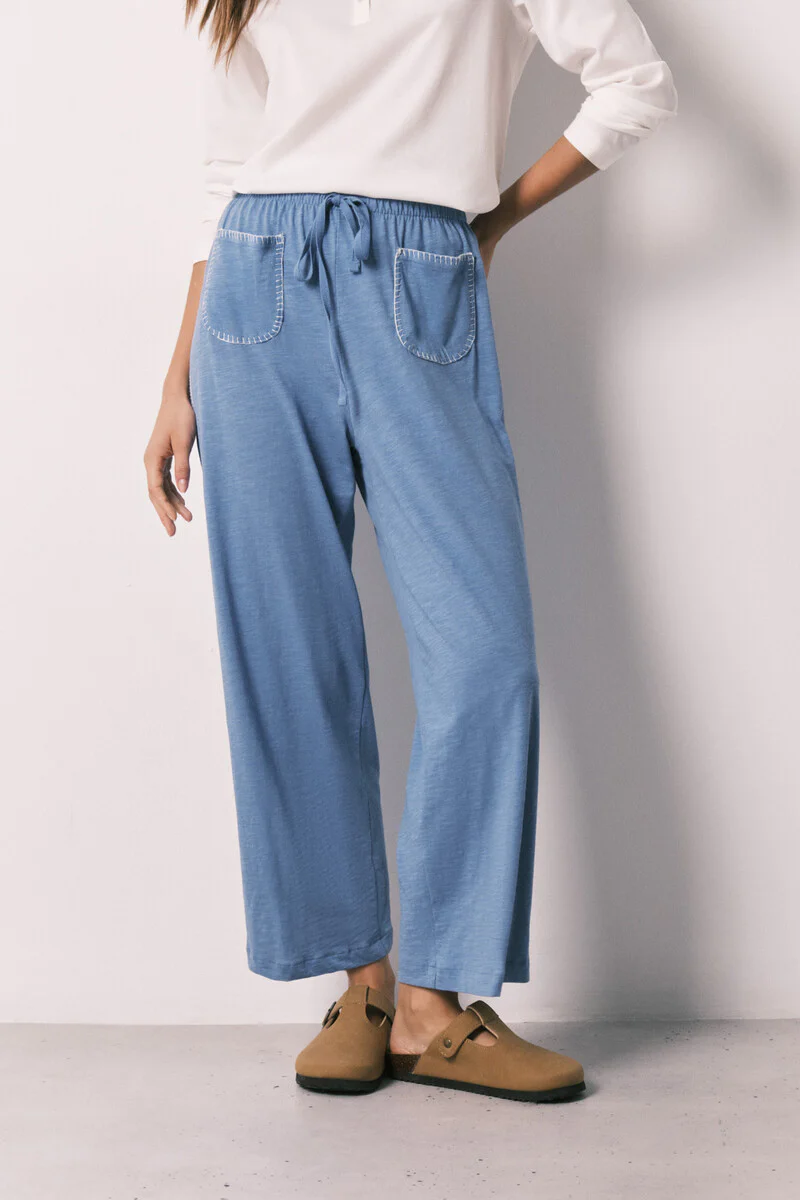 Blue 100% cotton capri pants - Image 4