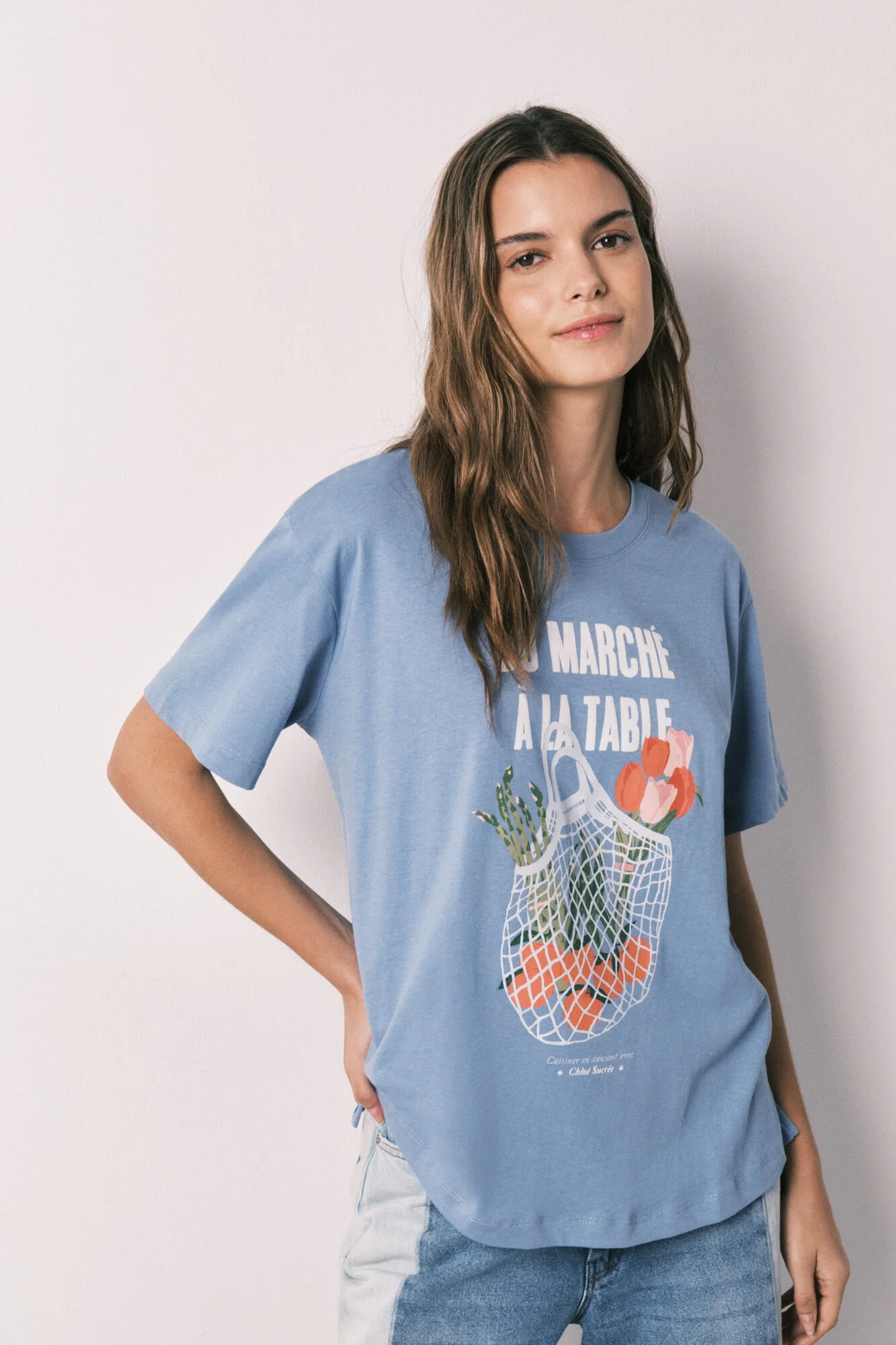 Blue 100% cotton short sleeve T-shirt - Image 3