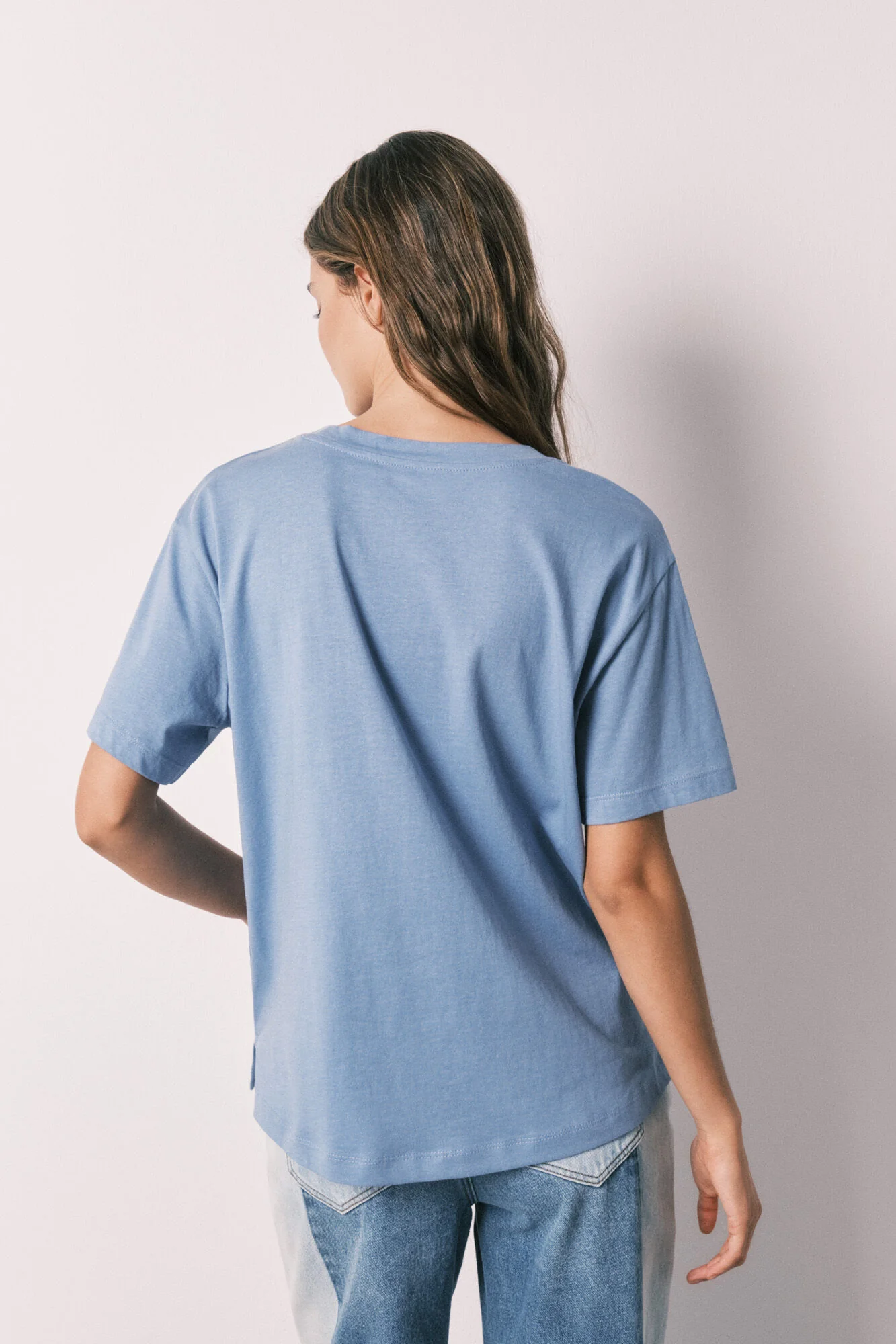 Blue 100% cotton short sleeve T-shirt - Image 4