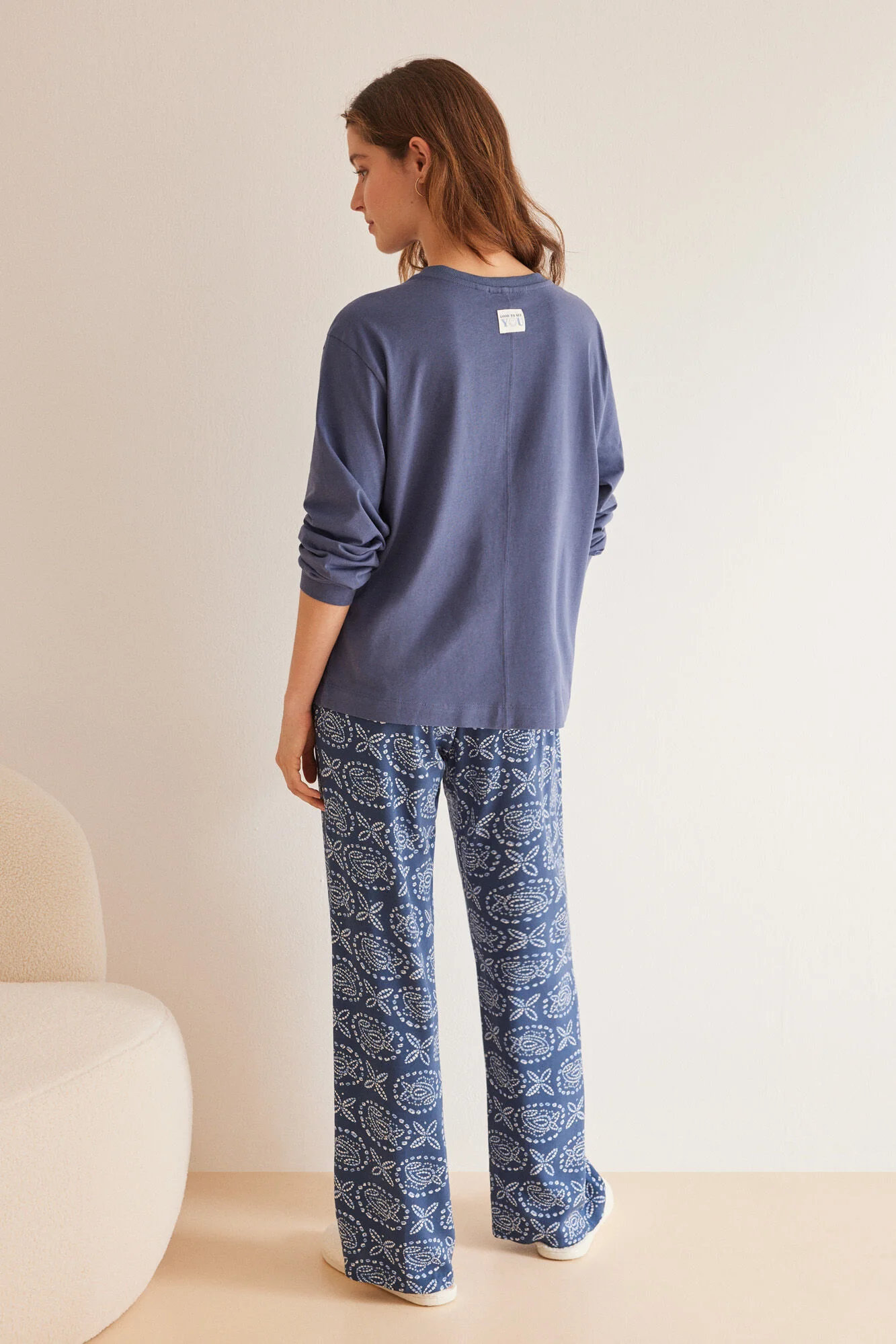 Blue 100% cotton Smiley sweatshirt - Image 4