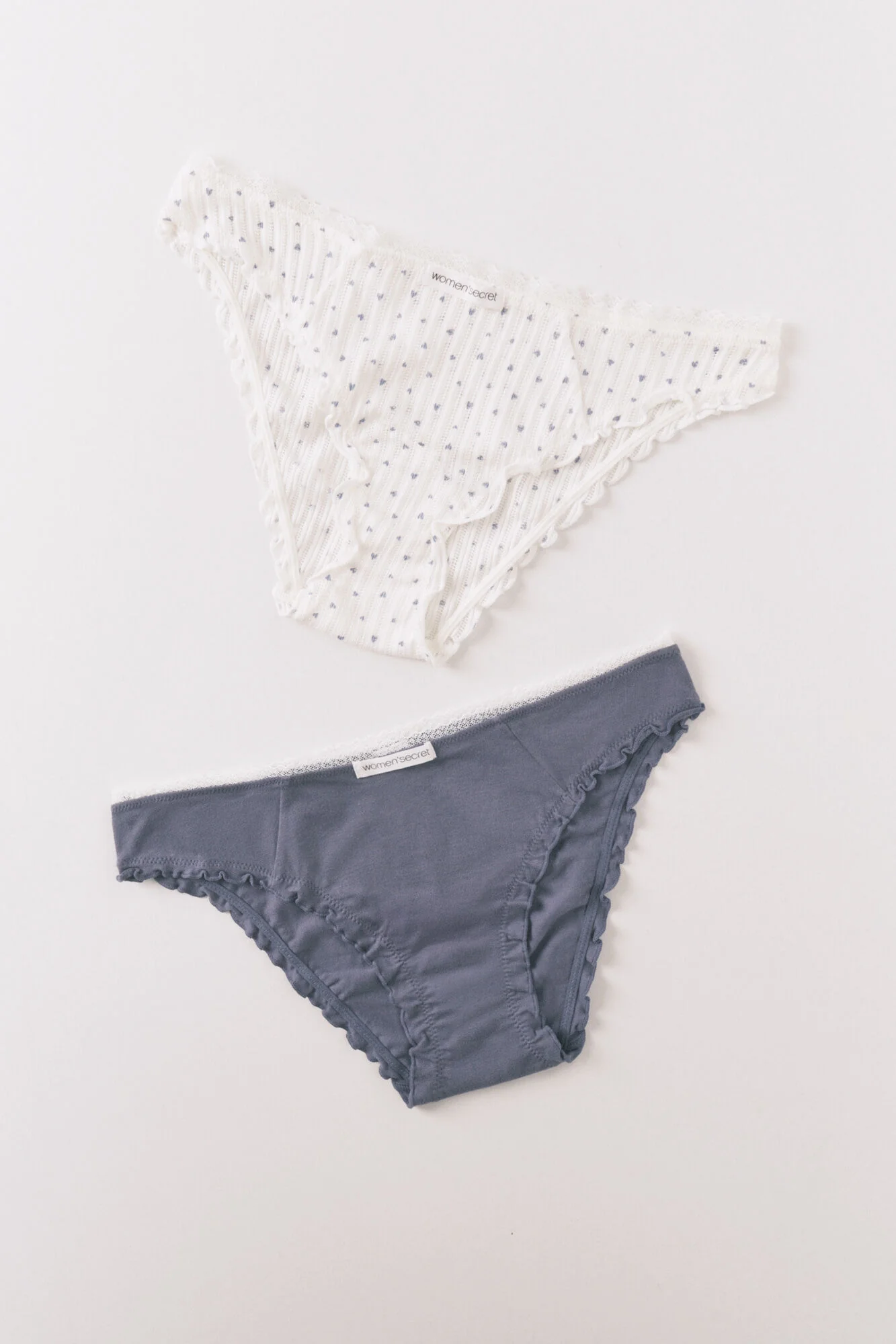 Blue and white print cotton classic 2-pack panties