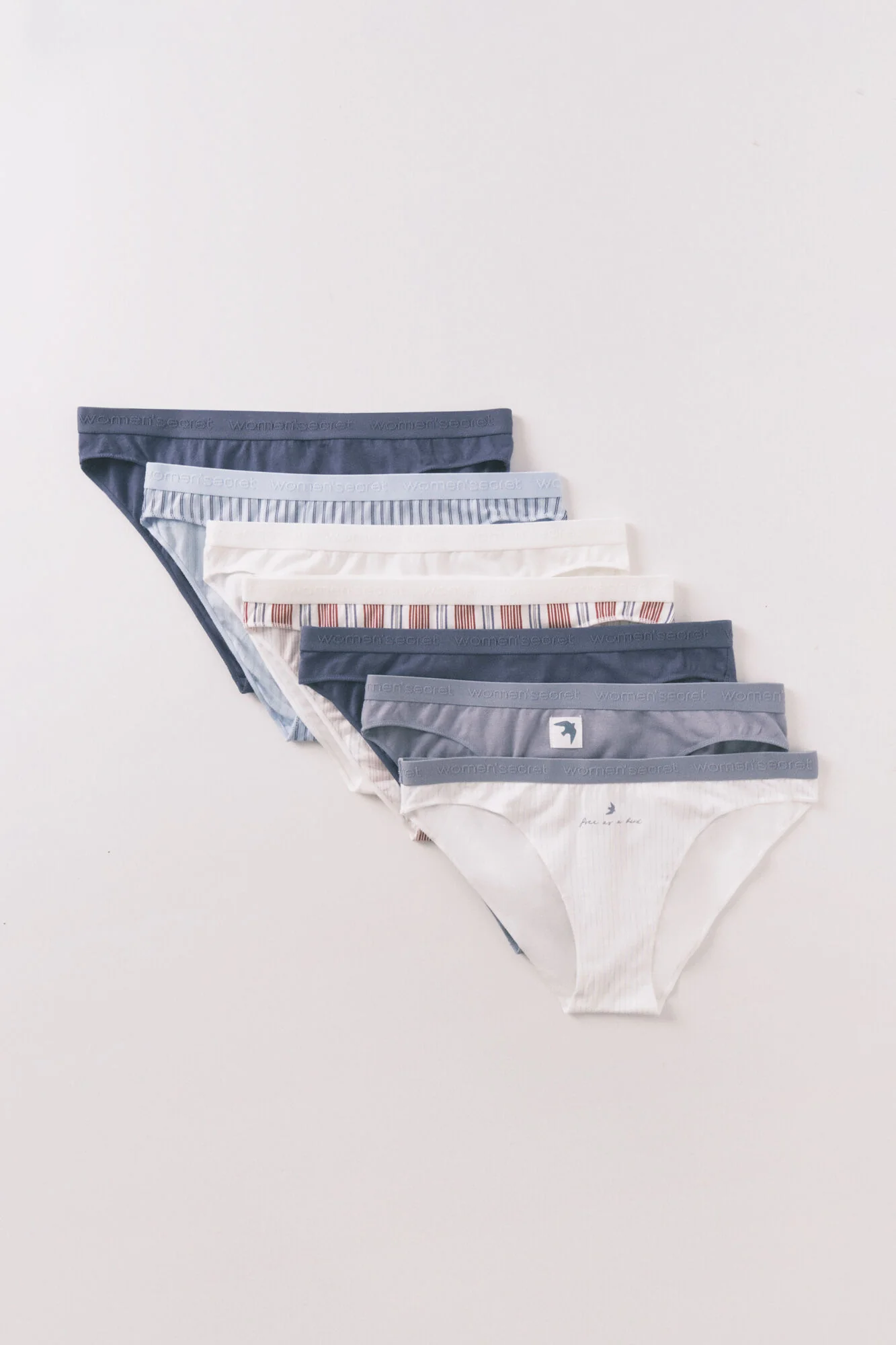 Blue cotton 7-pack classic logo panties