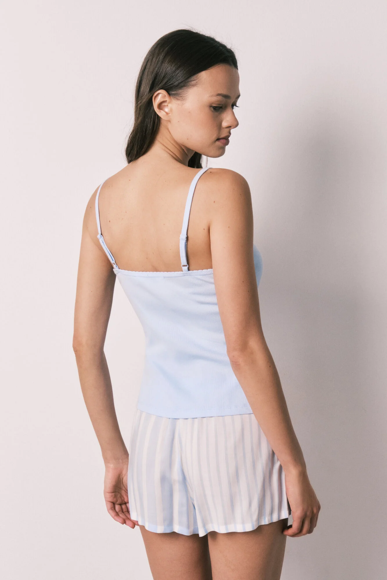 Blue cotton and viscose short pyjamas - Image 6