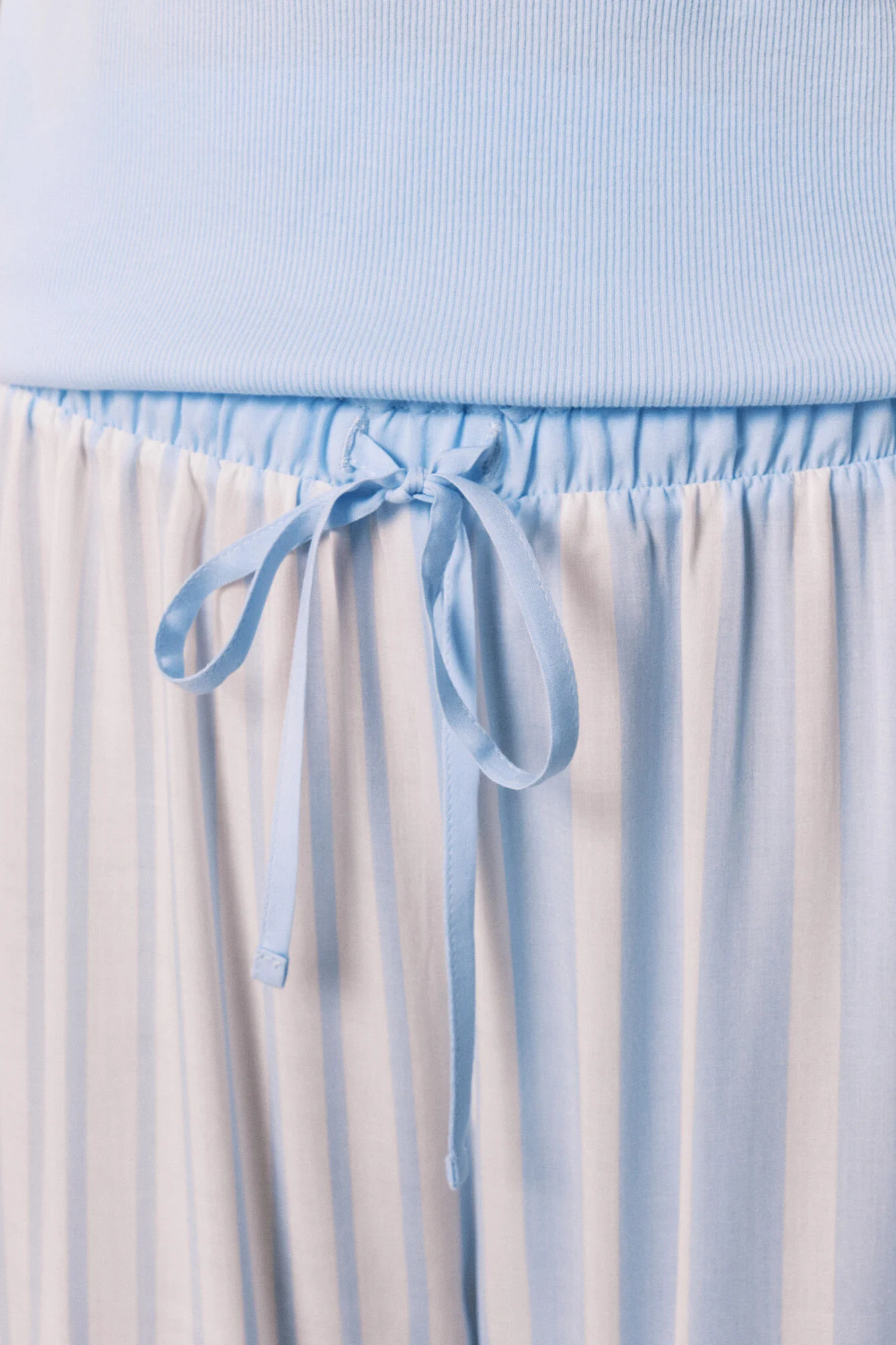Blue cotton and viscose short sleeve long pyjamas - Image 4