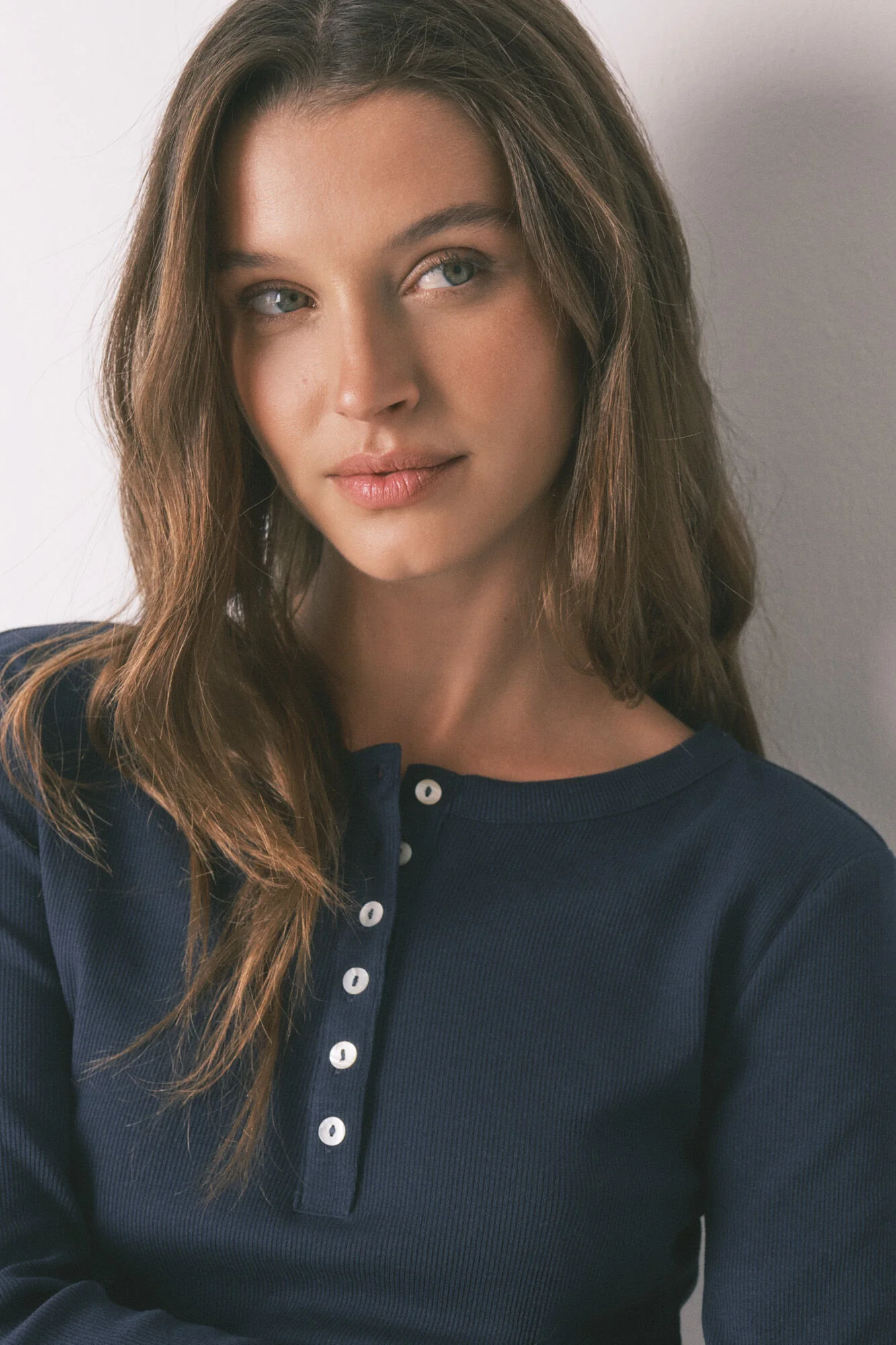 Blue cotton long sleeve T-shirt - Image 2