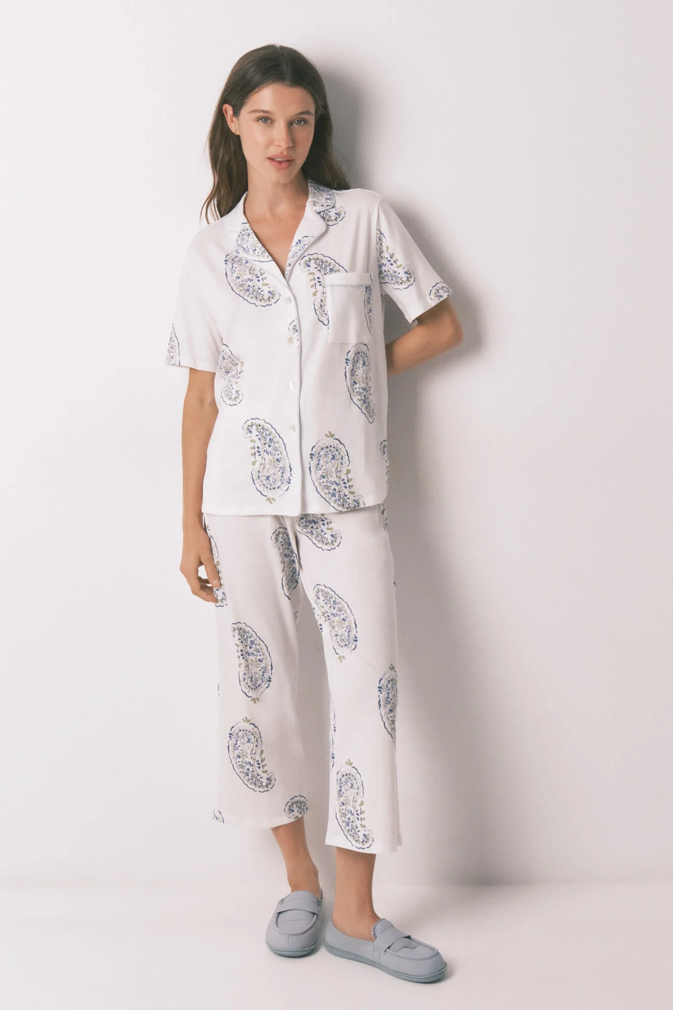 Blue cotton Paisley classic pyjamas
