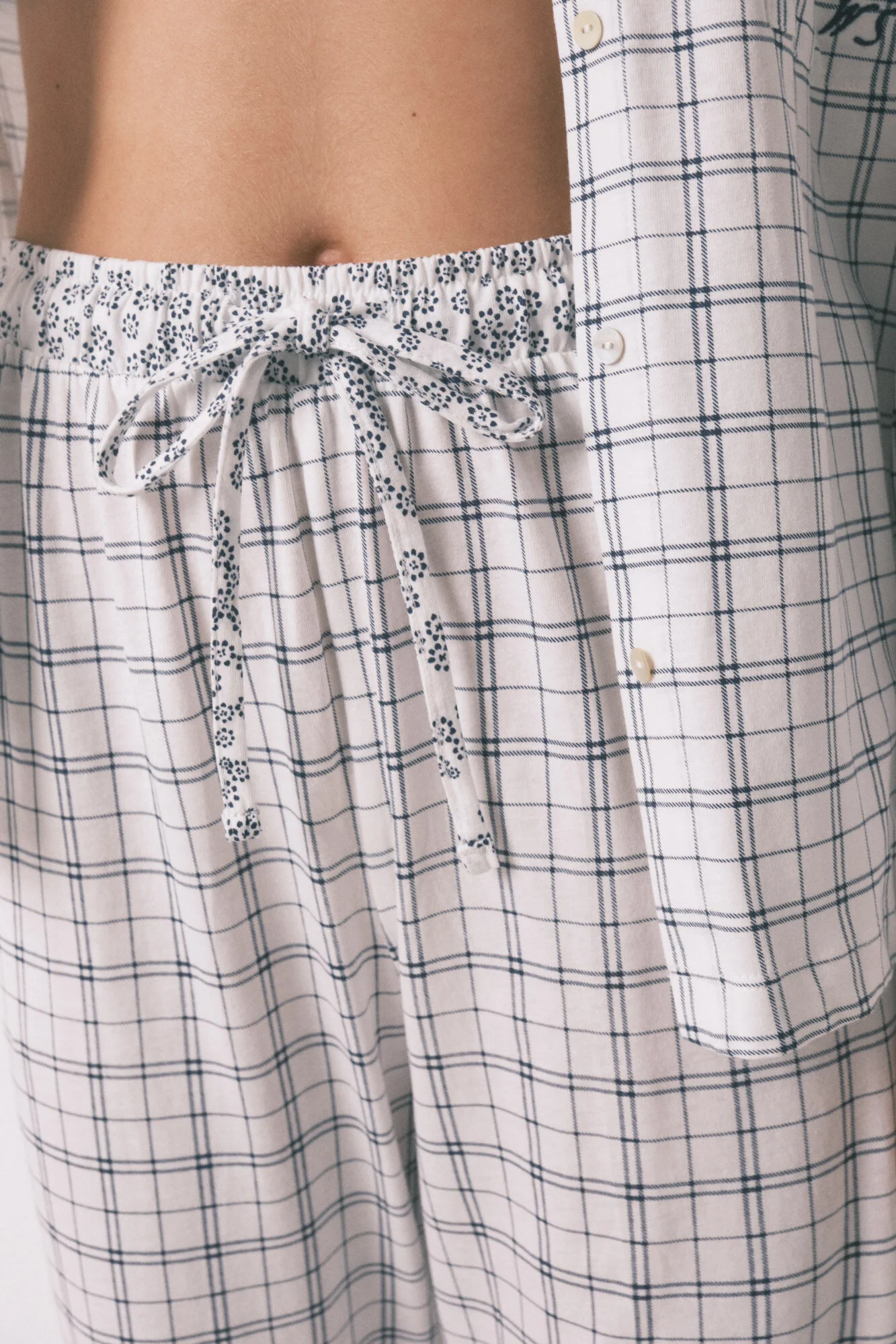 Blue cotton plaid classic pyjamas - Image 3