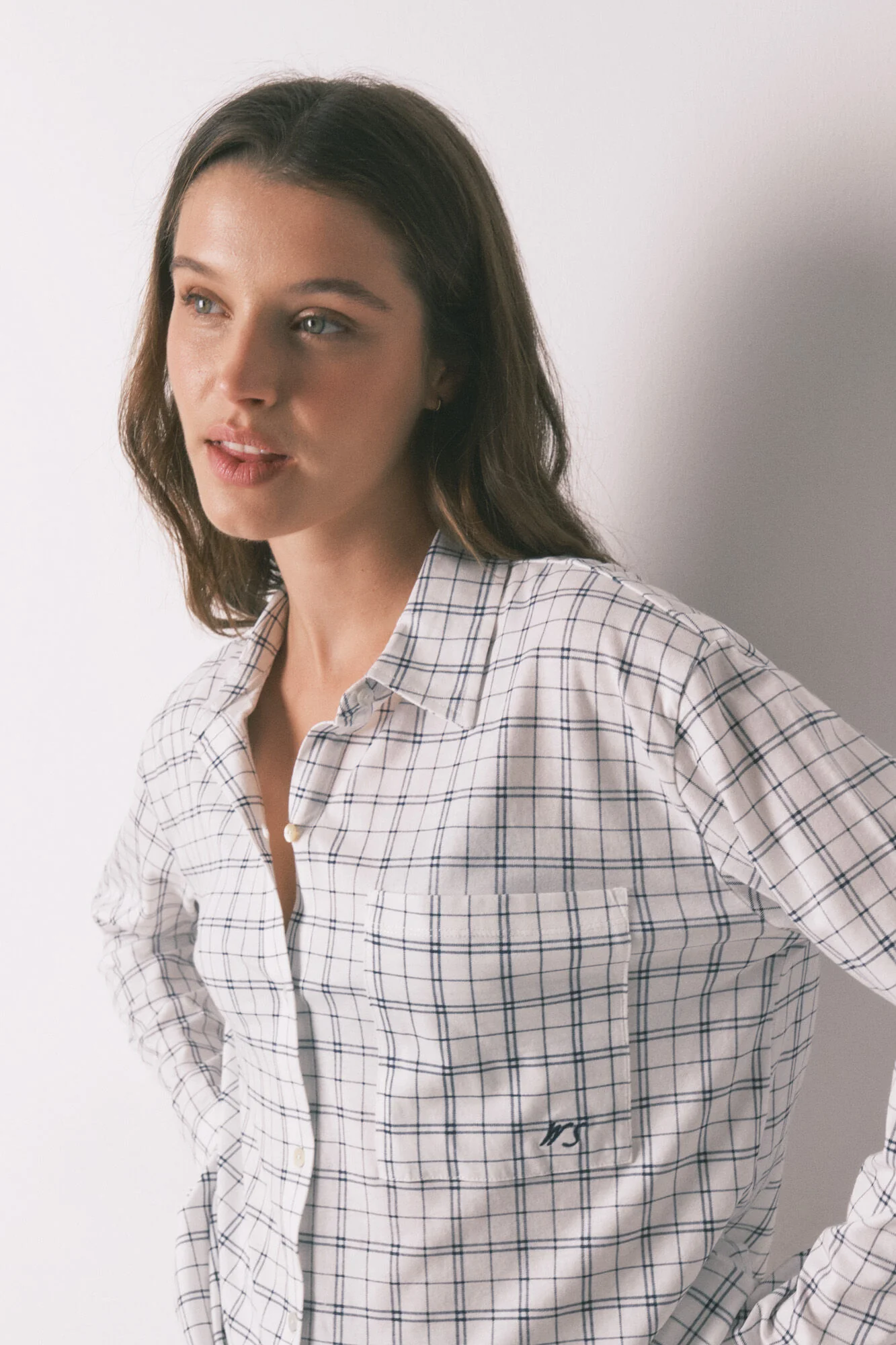Blue cotton plaid classic pyjamas - Image 5