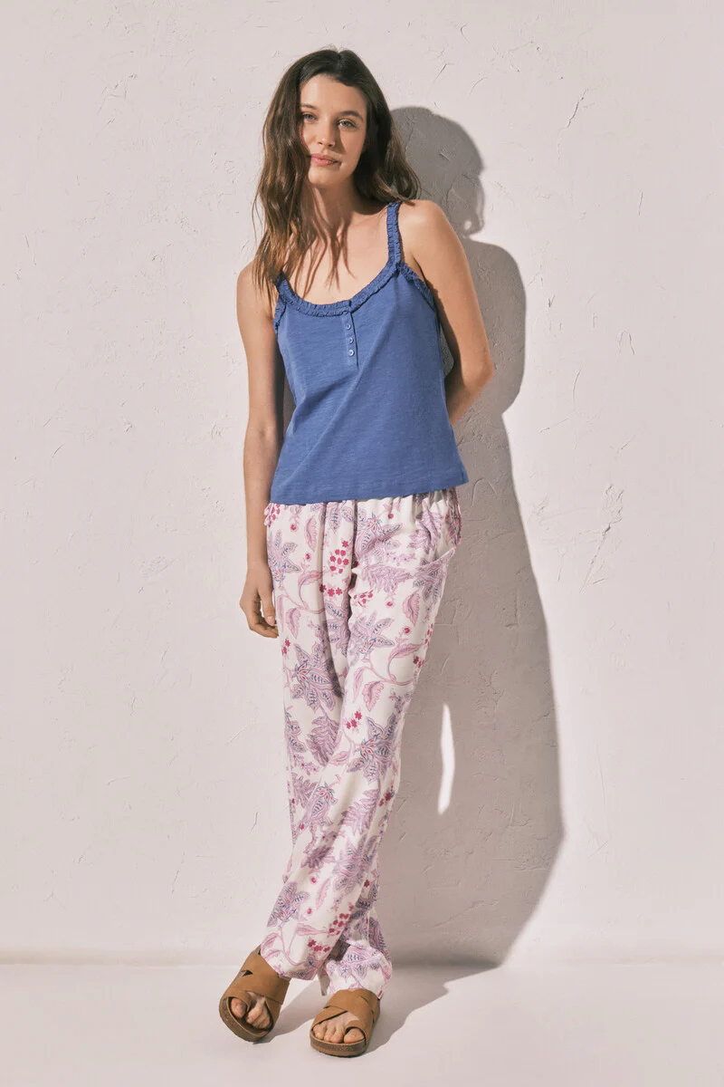 Blue cotton ruffled tank top - Image 5
