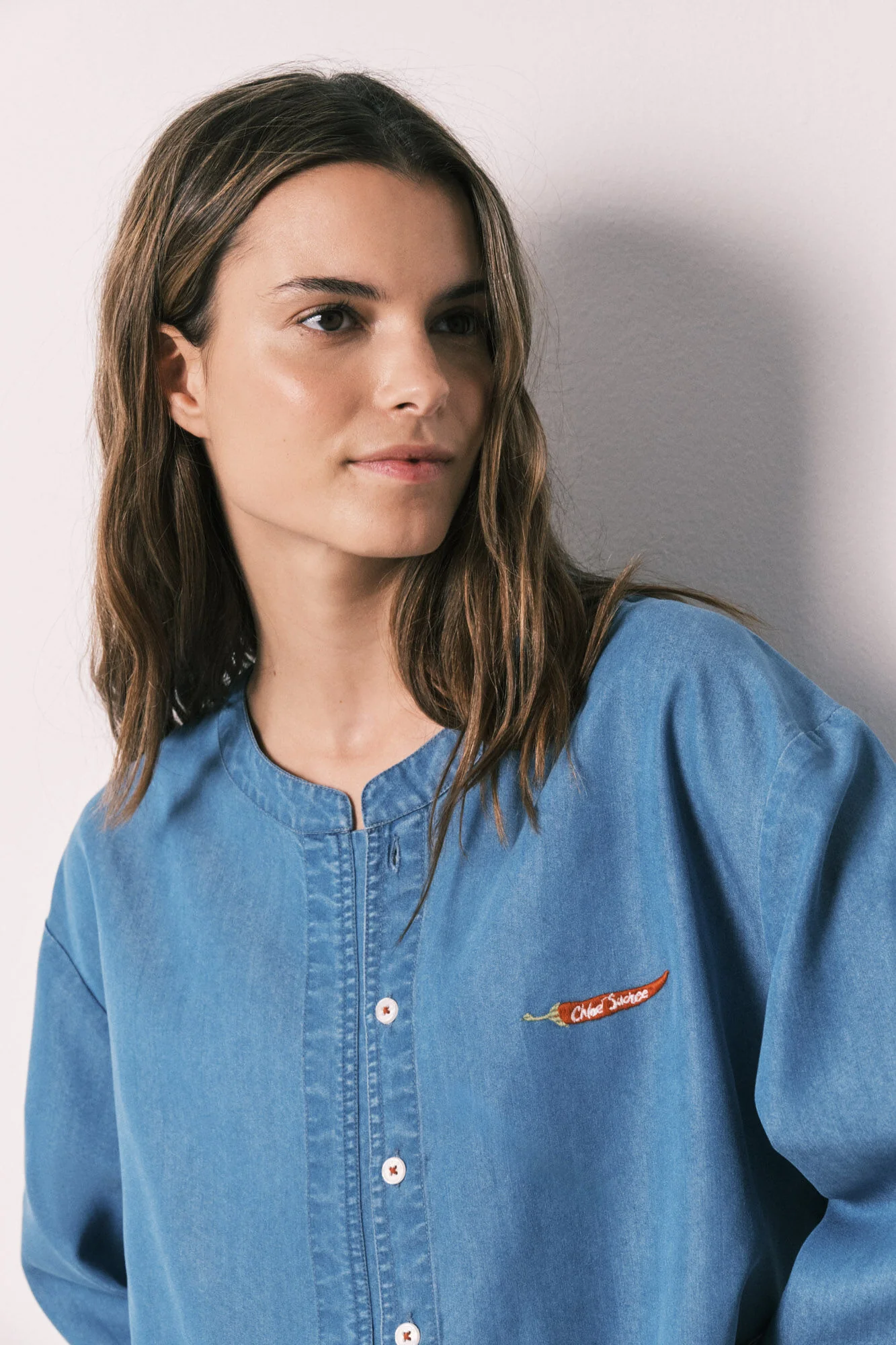 Blue light denim short camisole - Image 5