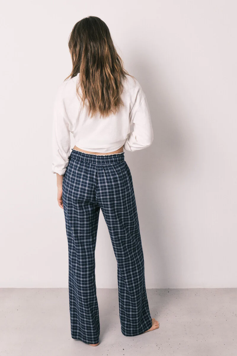 Blue plaid long trousers - Image 6