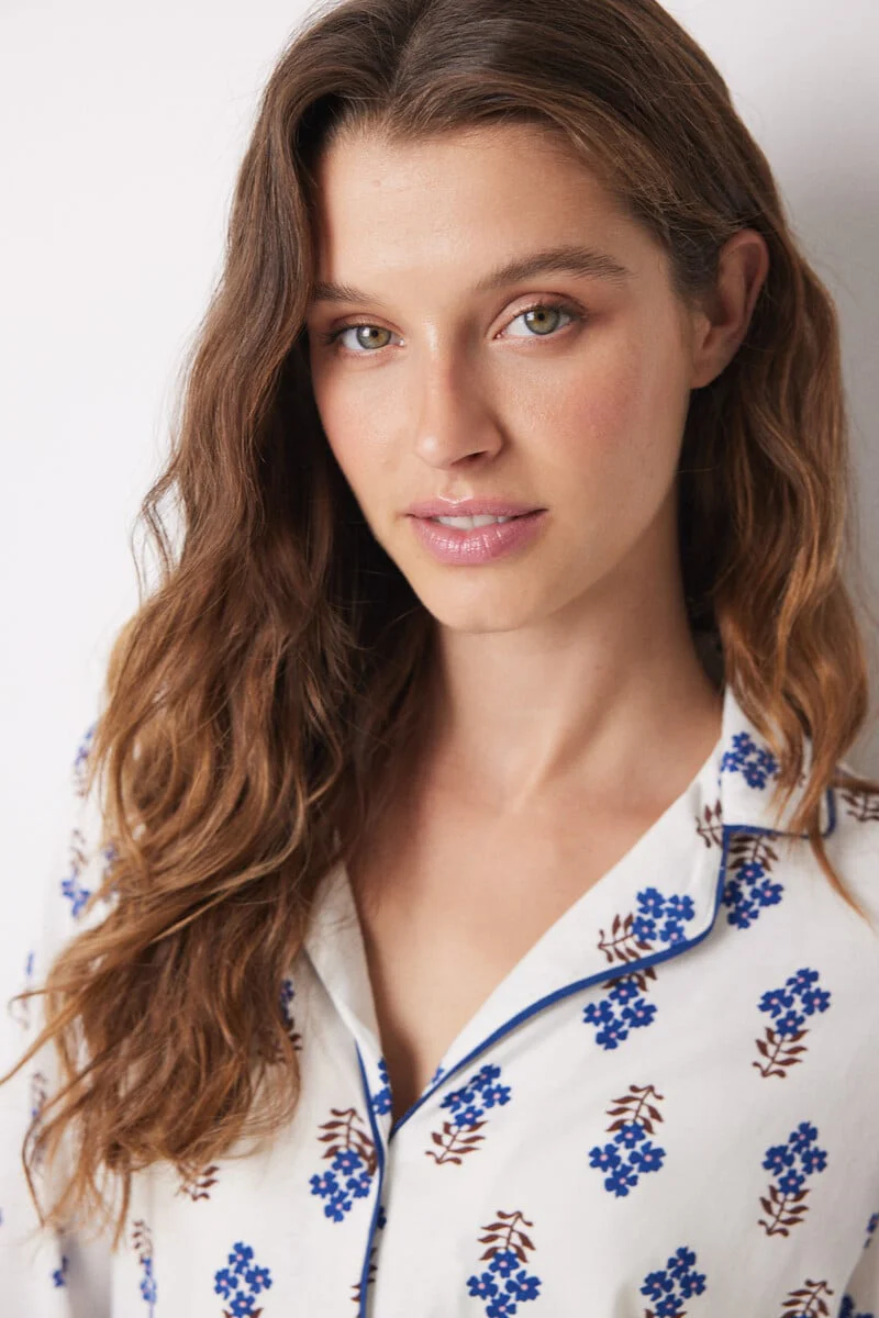 Long shirt pajamas 100% cotton flowers - Image 5