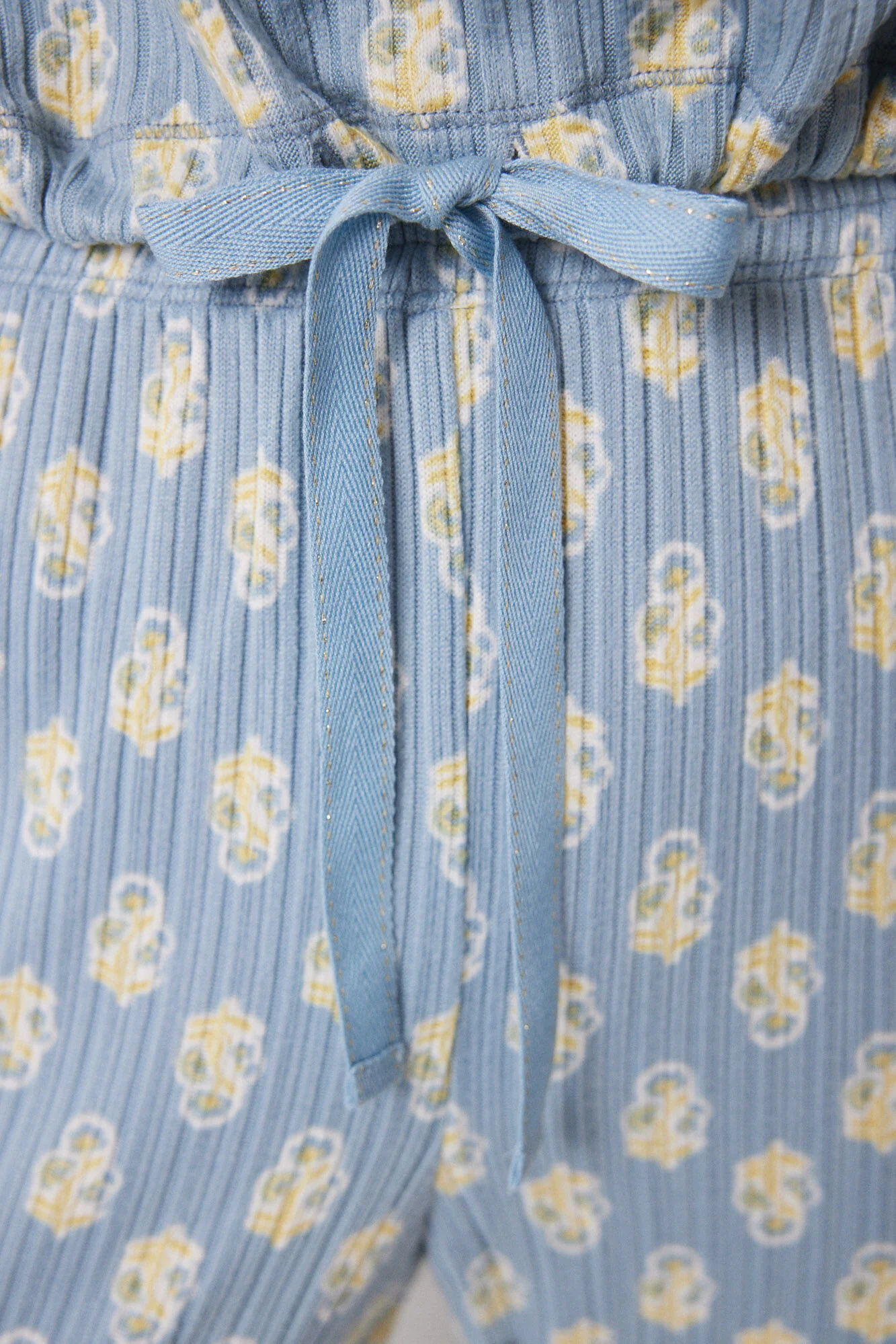 Long soft touch ribbed floral pajamas - Image 2