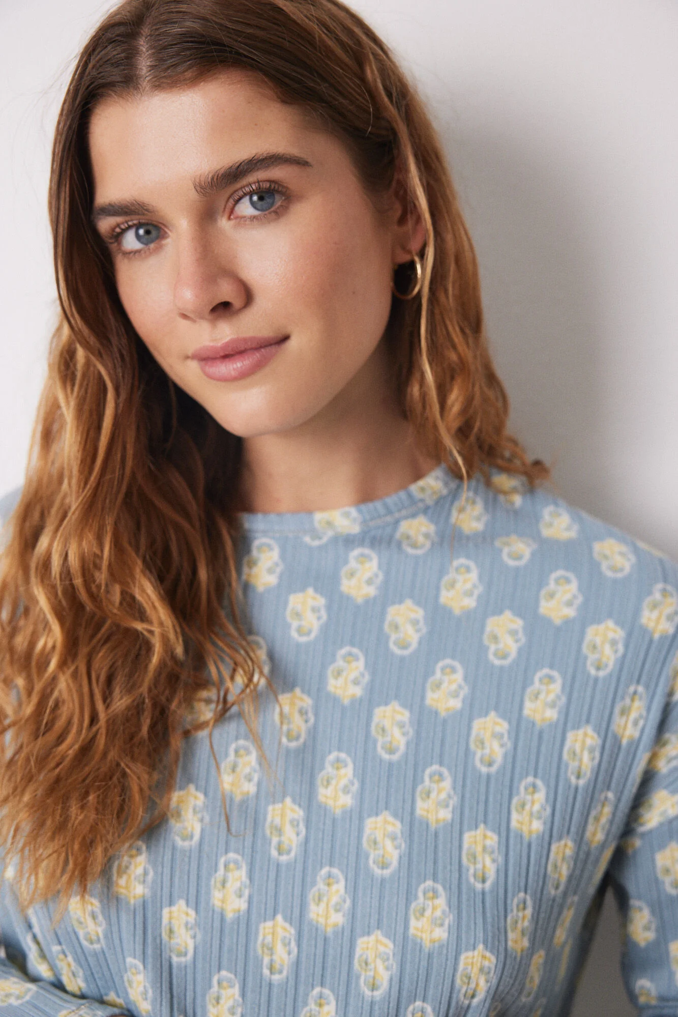 Long soft touch ribbed floral pajamas - Image 3