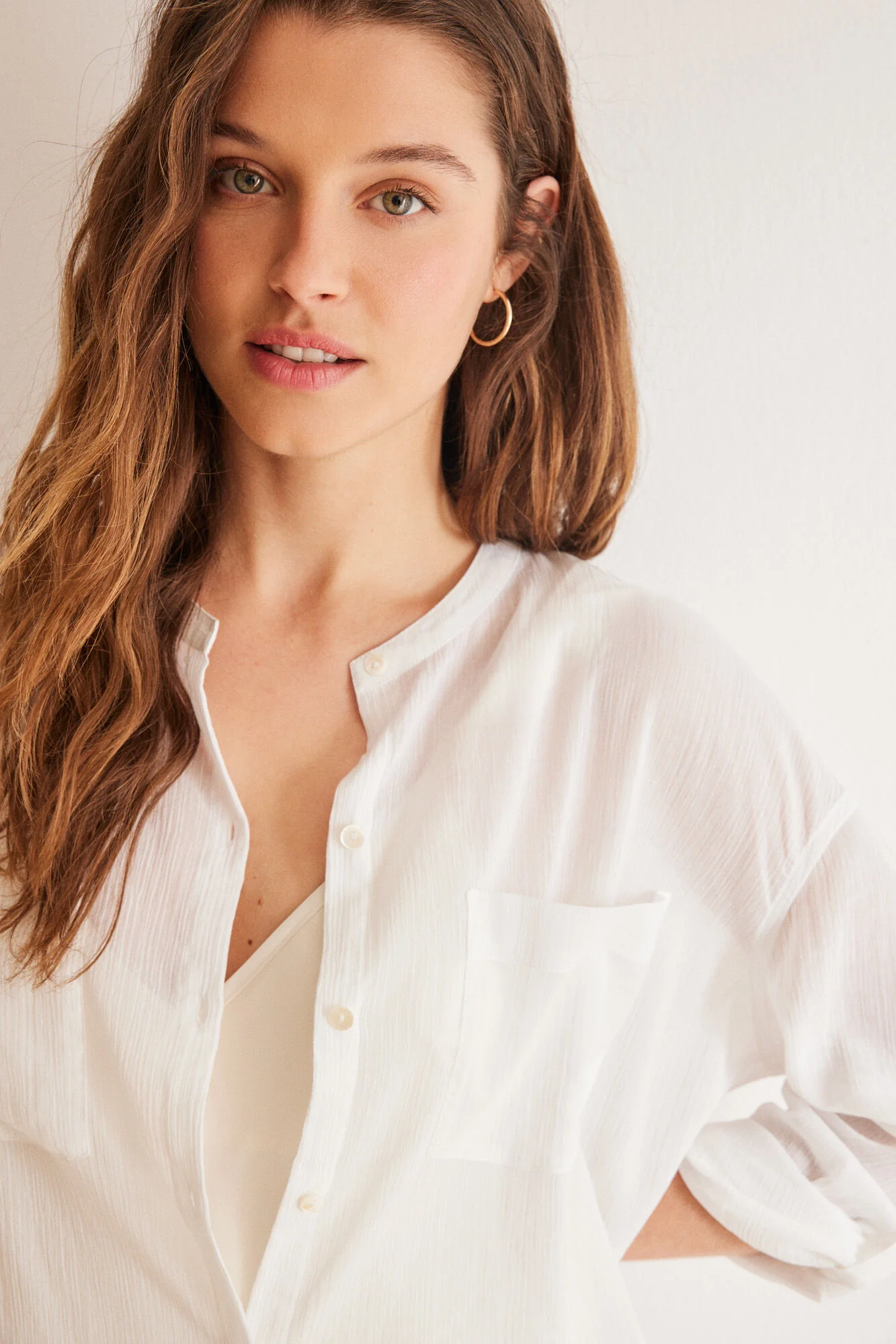 White 100% cotton beach camisole - Image 2