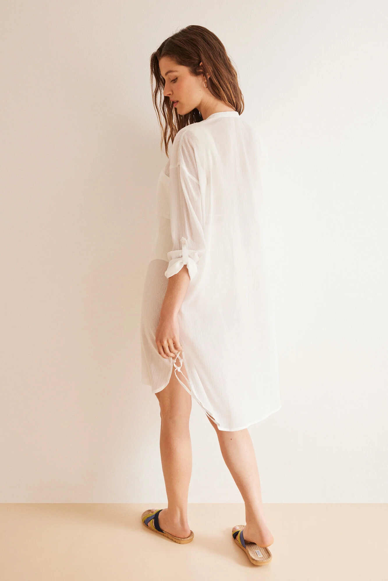 White 100% cotton beach camisole - Image 4