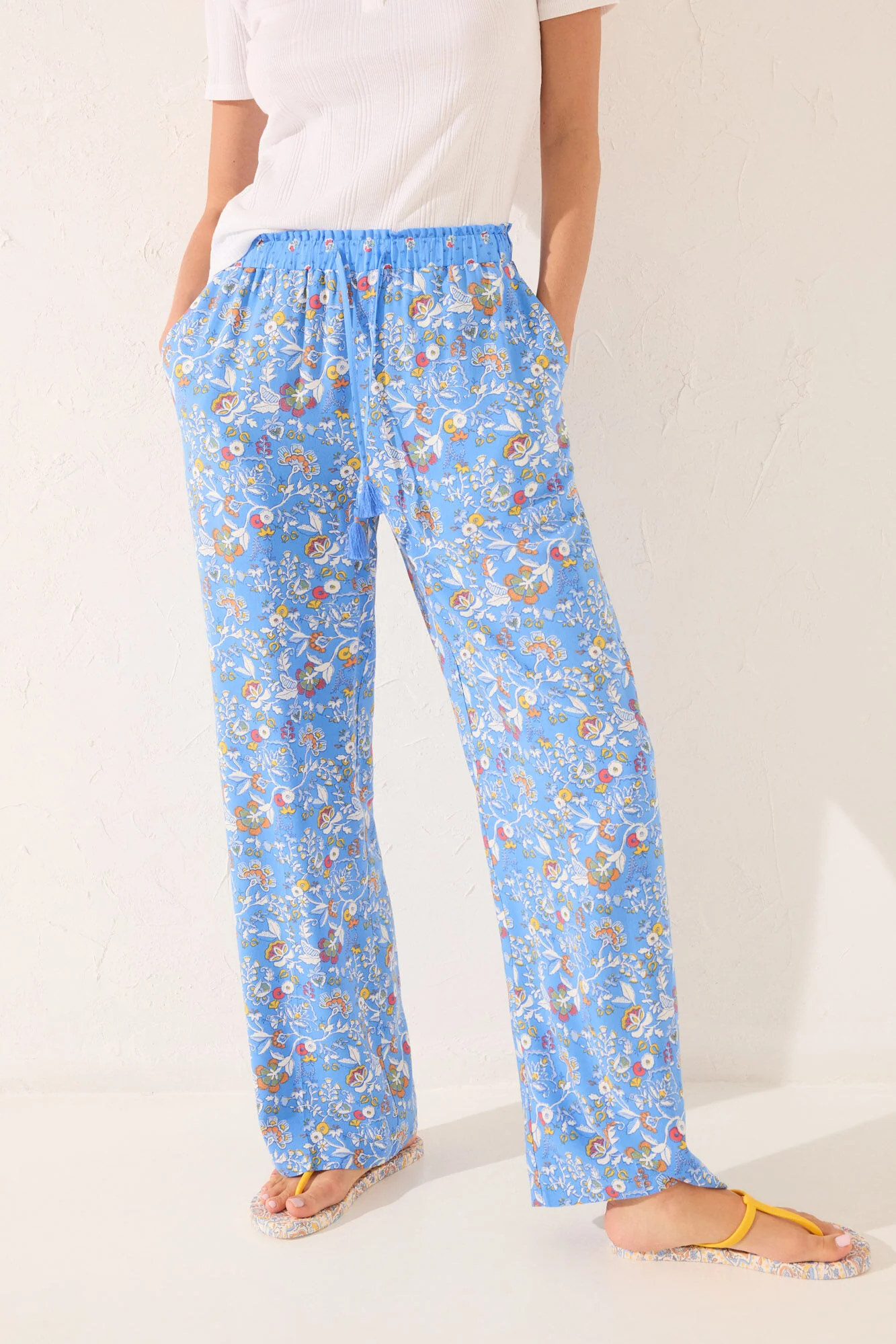 Blue print viscose trouser - Image 2