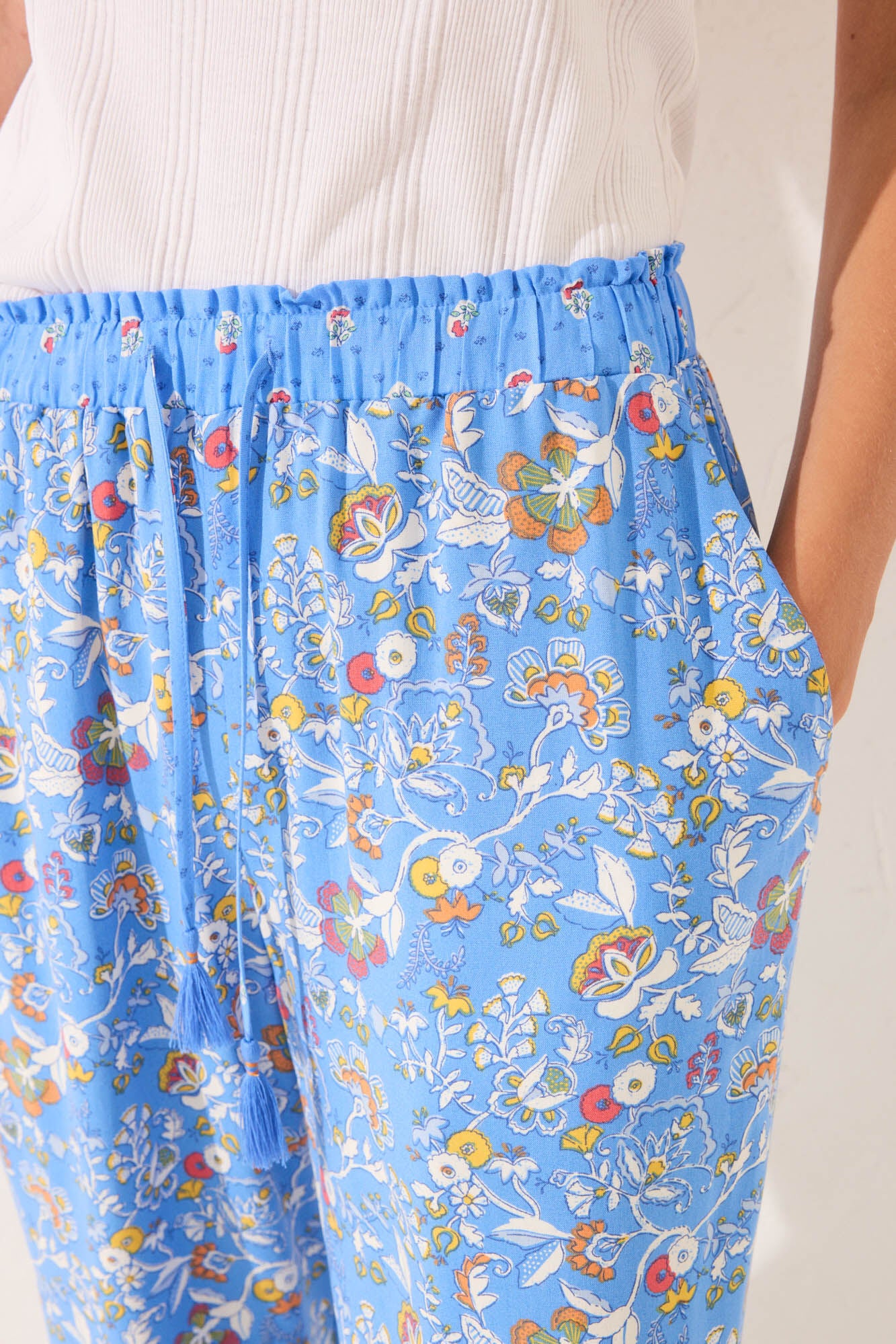 Blue print viscose trouser - Image 3